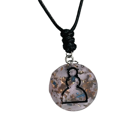 Violet Purple Pawn - Handmade Resin Chess Necklace