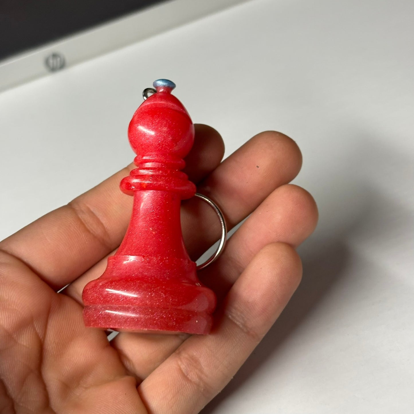 Hot Red Bishop - Handmade Resin Keychain - Large Edition