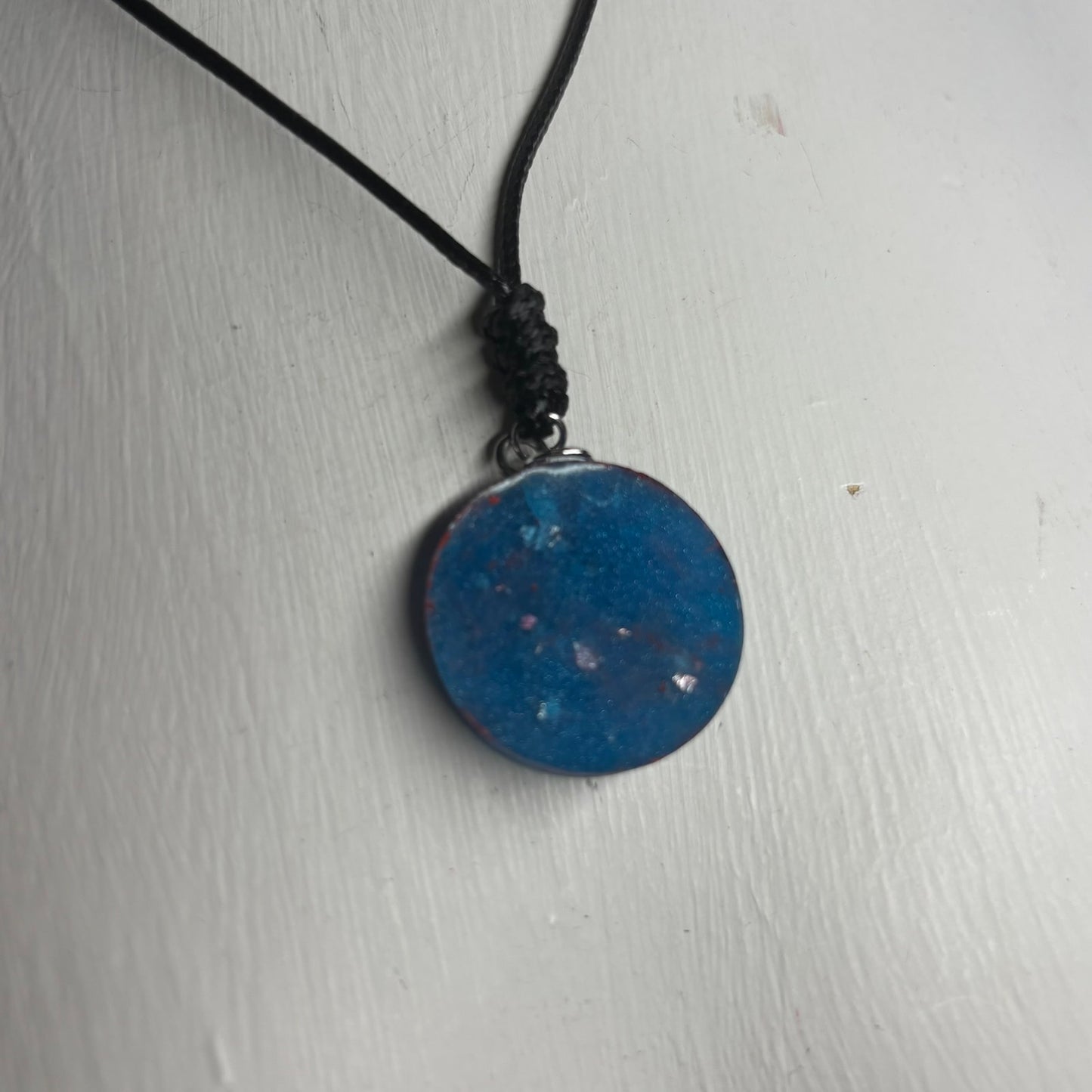 Bubbly Blue Pawn - Handmade Resin Chess Necklace