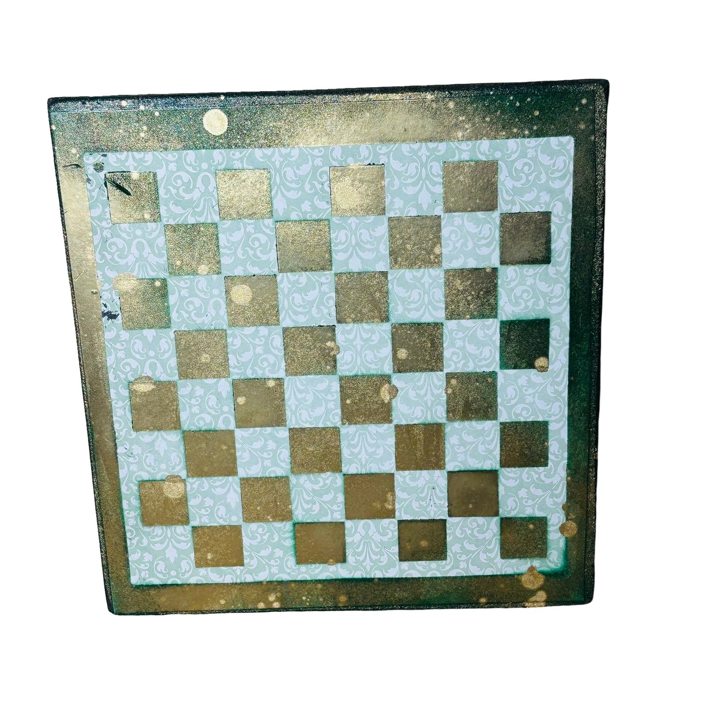 Golden Green - Scrapbook Chess Board