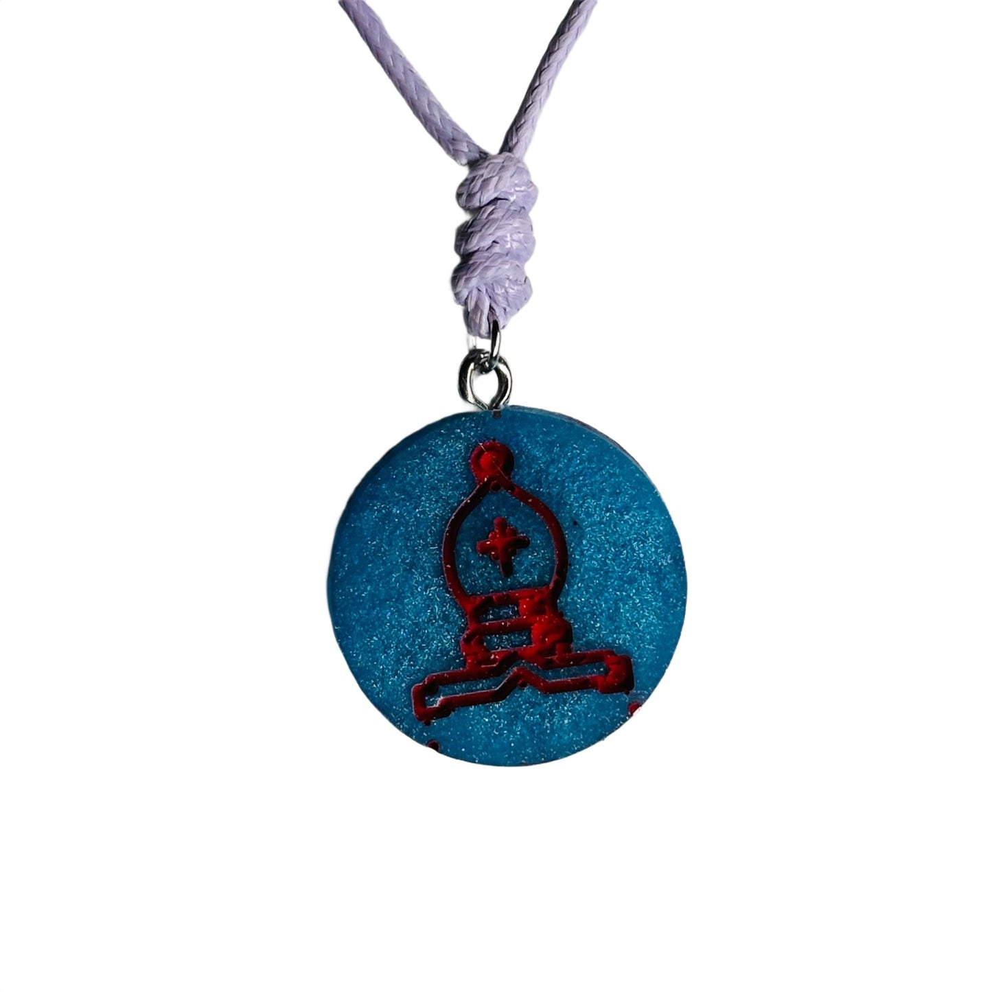 Blue Bishop - Handmade Resin Chess Necklace