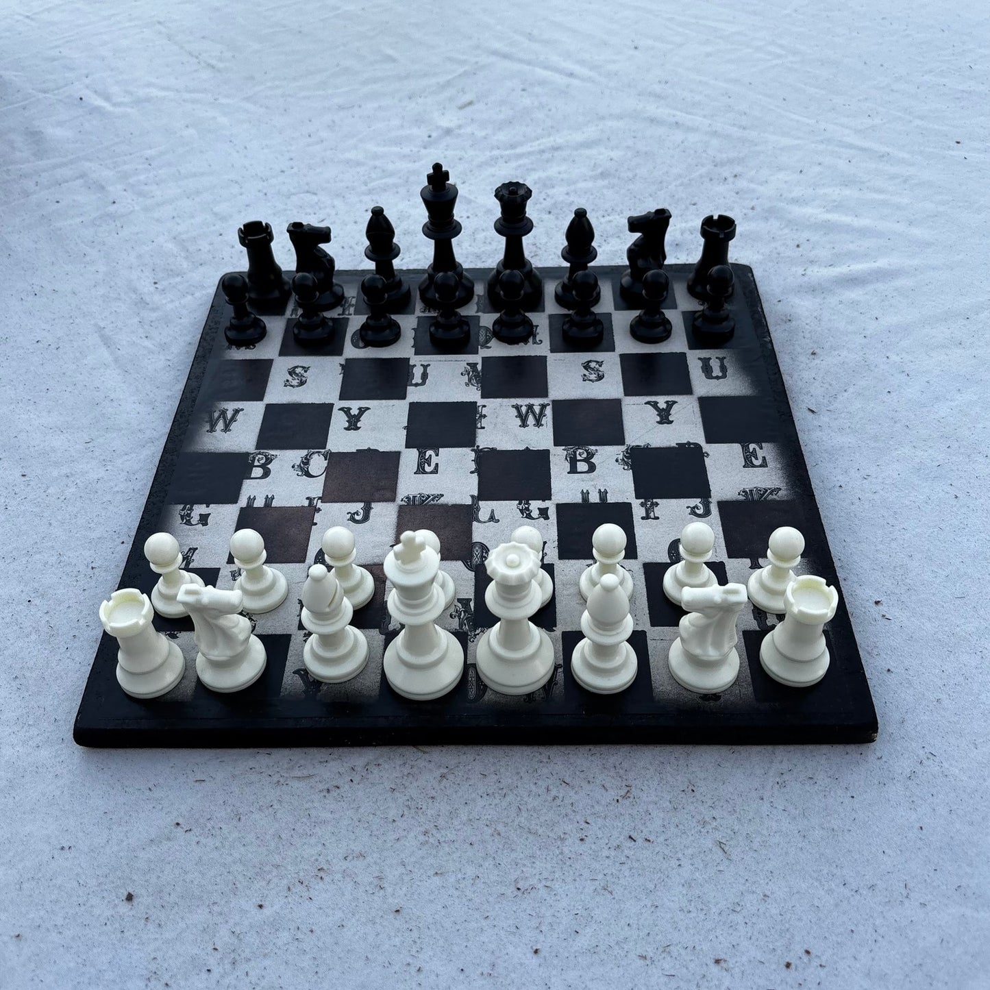 Vintage Letters - Scrapbook Chess Set