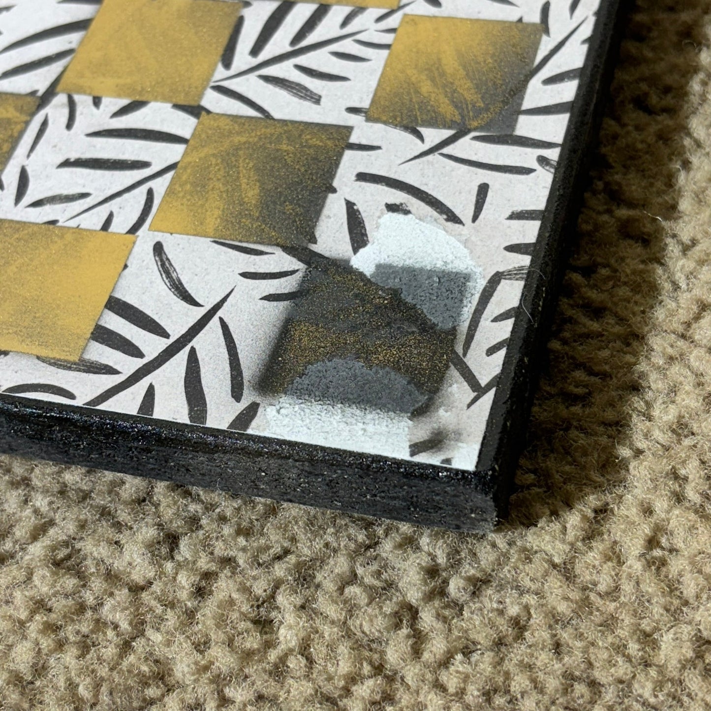 Golden Flowers - Scrapbook Chess Board