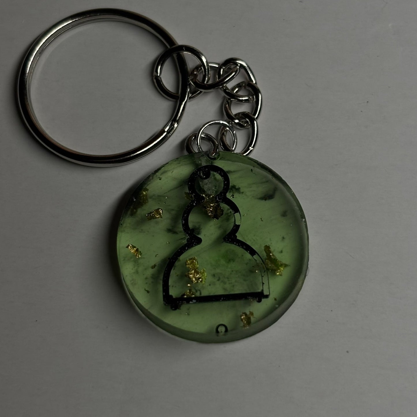 Transparent Green Pawn - Handmade Resin Keychain