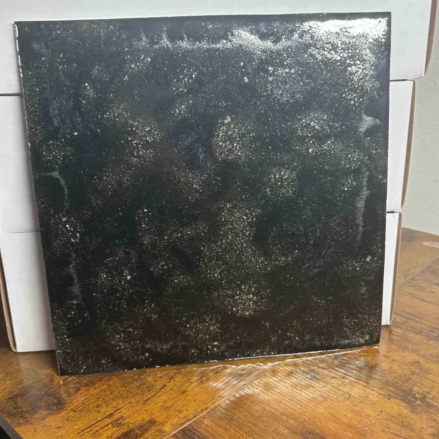 Black & Mesh White - Resin Chess Board