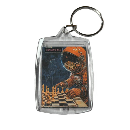 Orange Astronaut - Chess  Photo Keychain