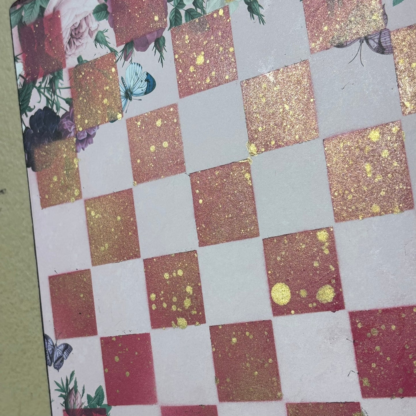 Hot Pink Garden - Scrapbook Chess Board