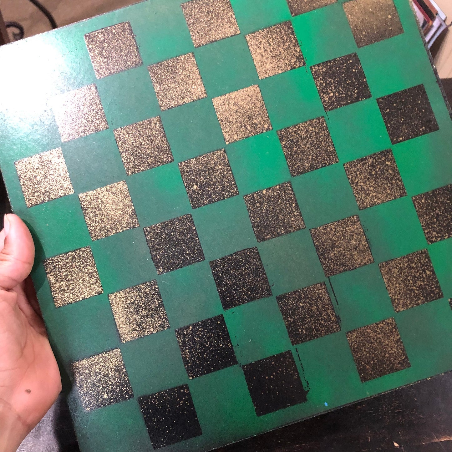 Golden Green - Painted Chess Set
