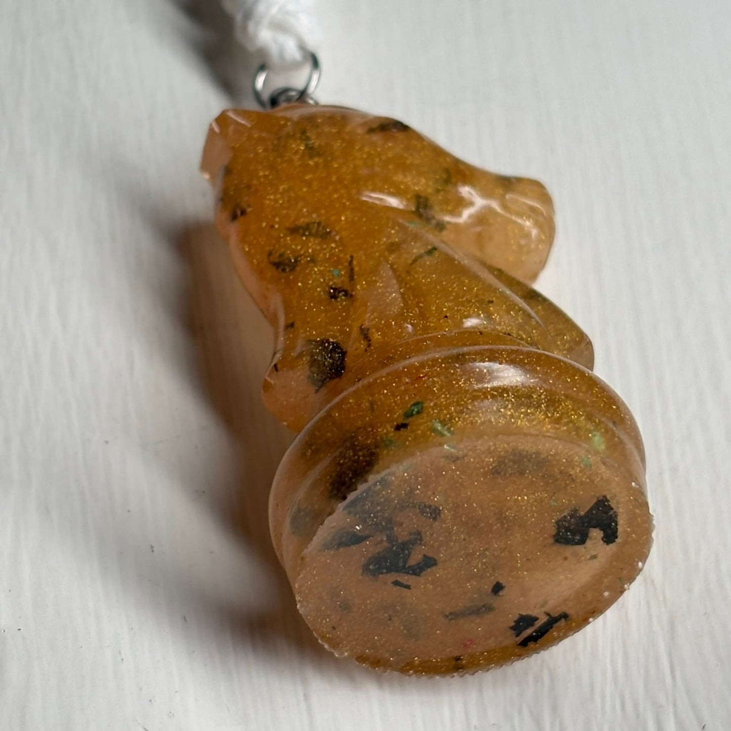 Spotted Yellow Knight - Handmade Resin Chess Necklace