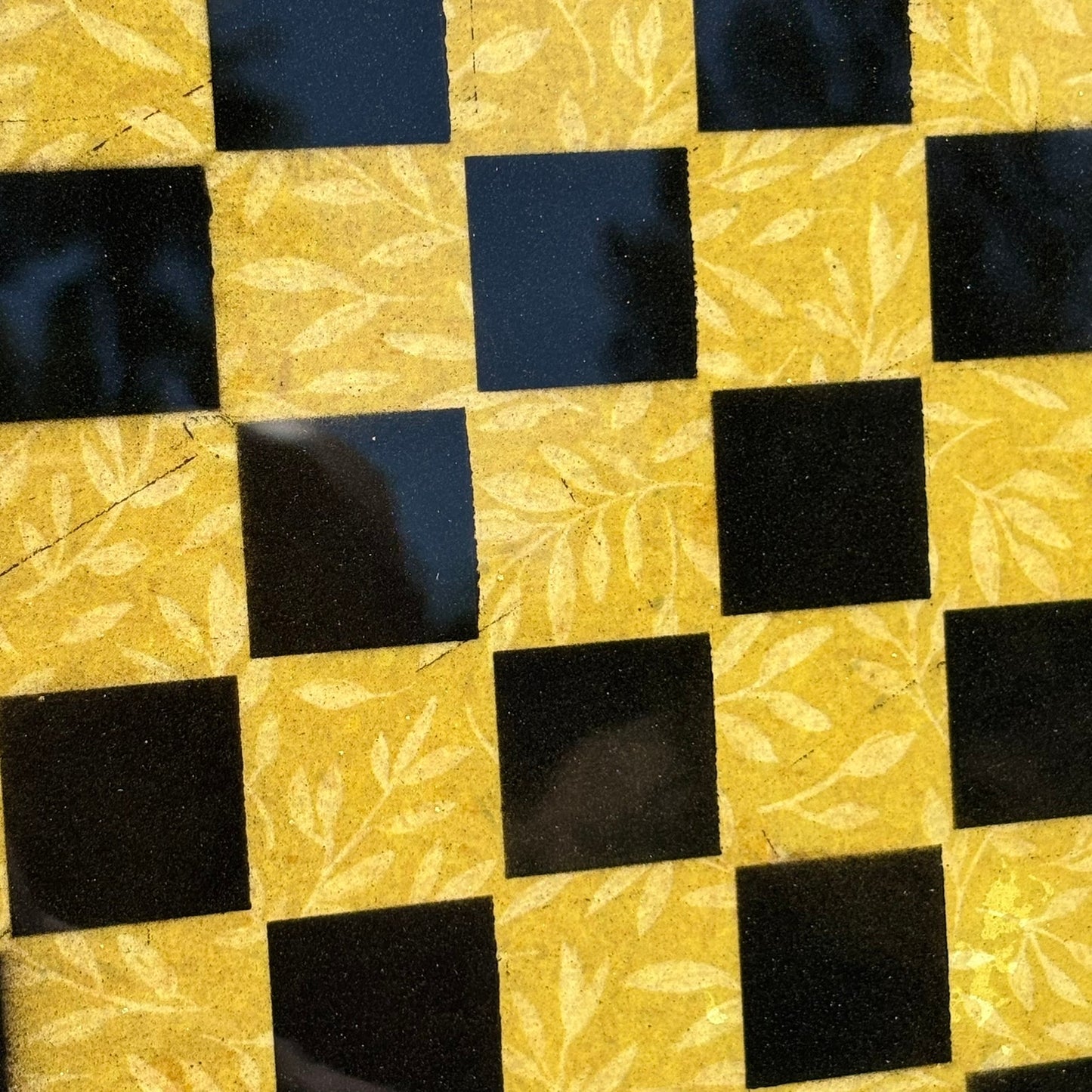 Yellow & Black - Resin Coated Chess Board