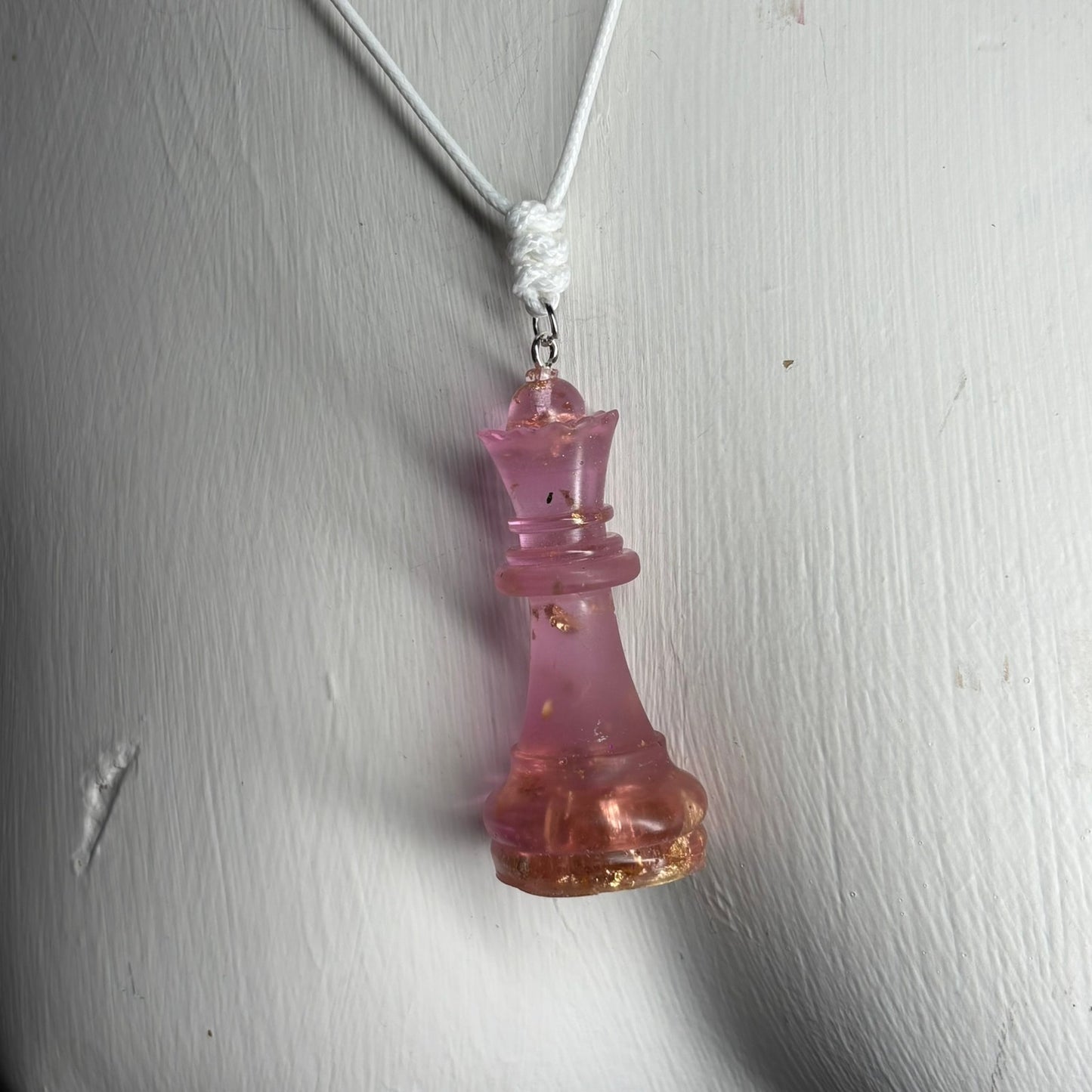 Deluxe Pink Queen- Handmade Resin Chess Necklace