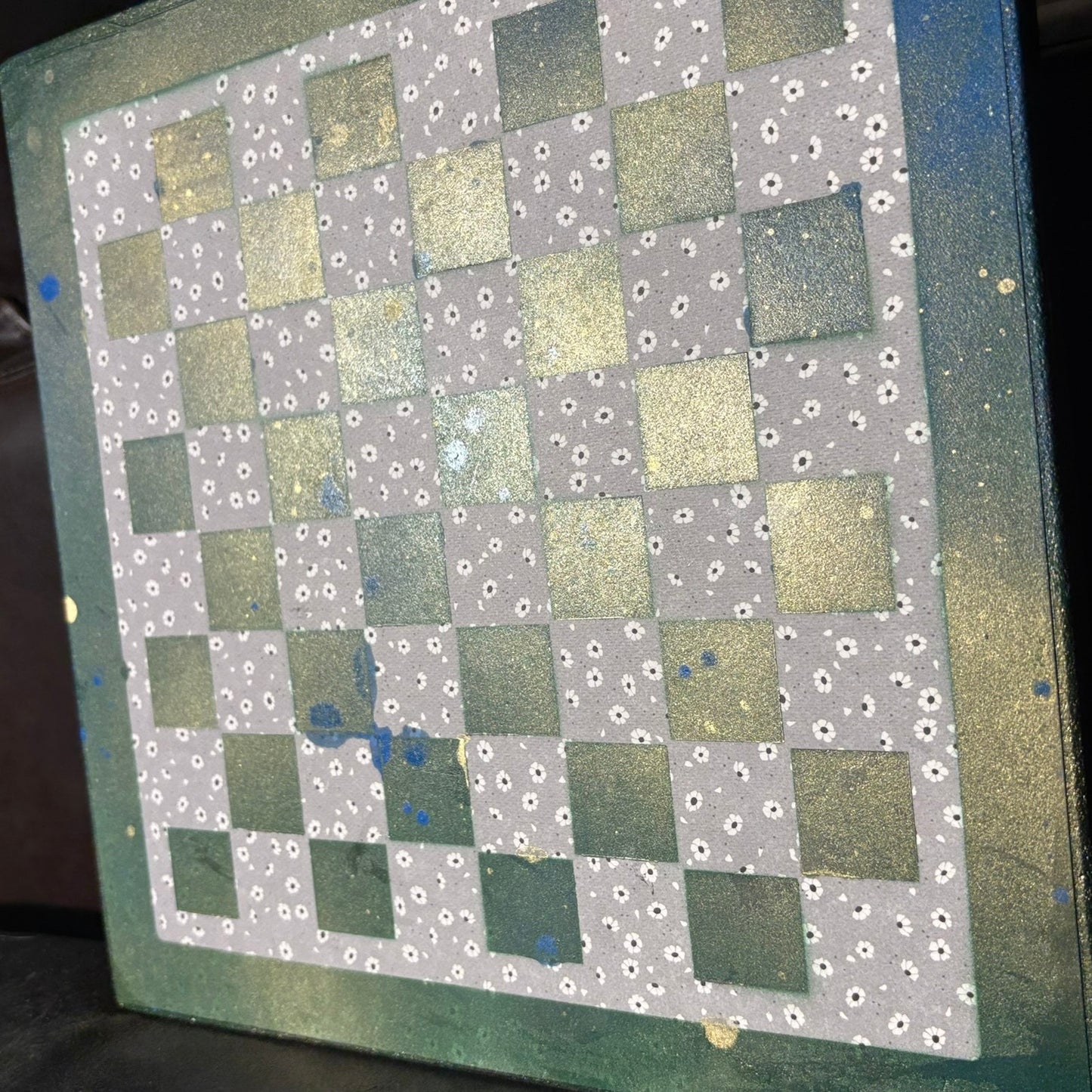 Green & Purple - Scrapbook Chess Board
