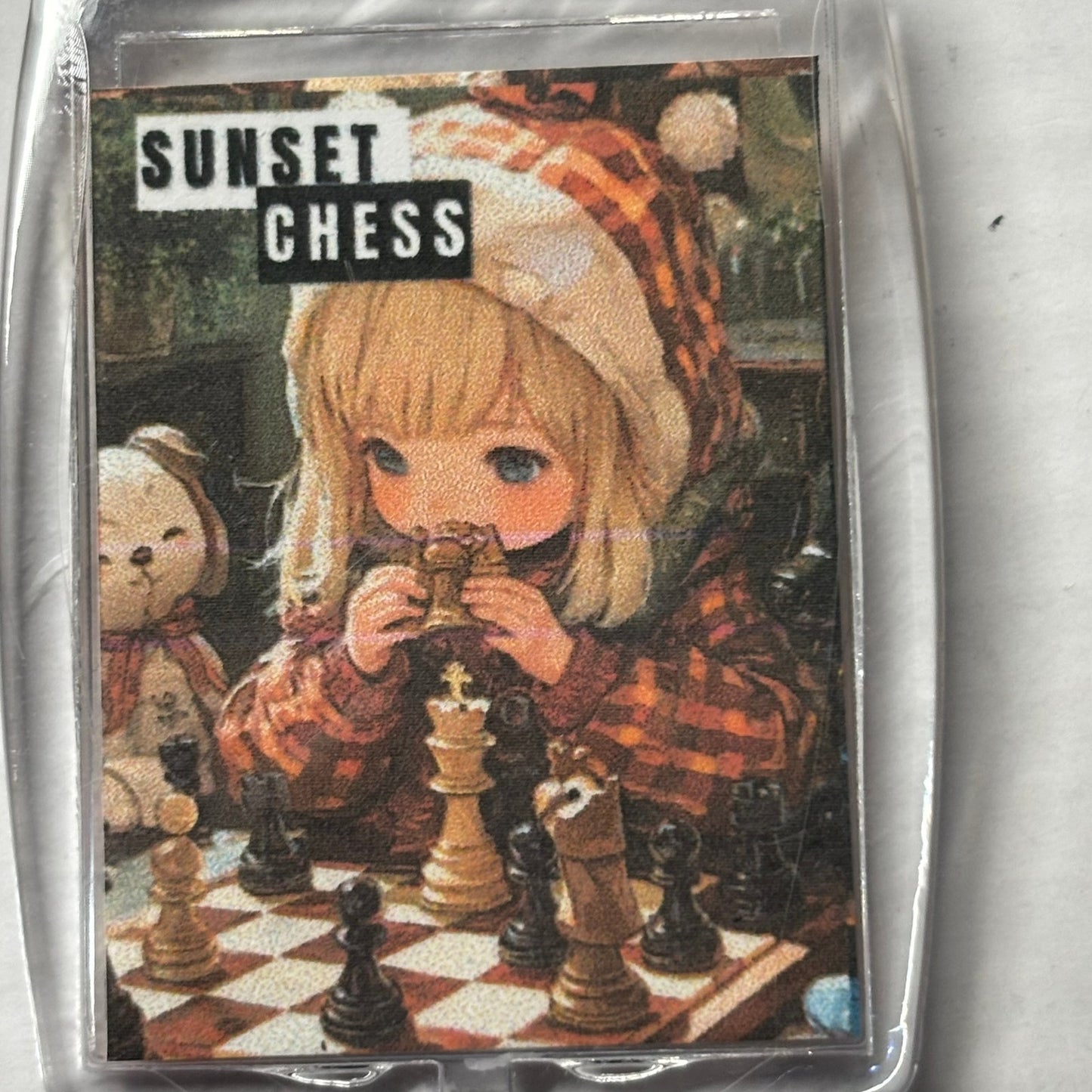 Cute Anime - Chess  Photo Keychain
