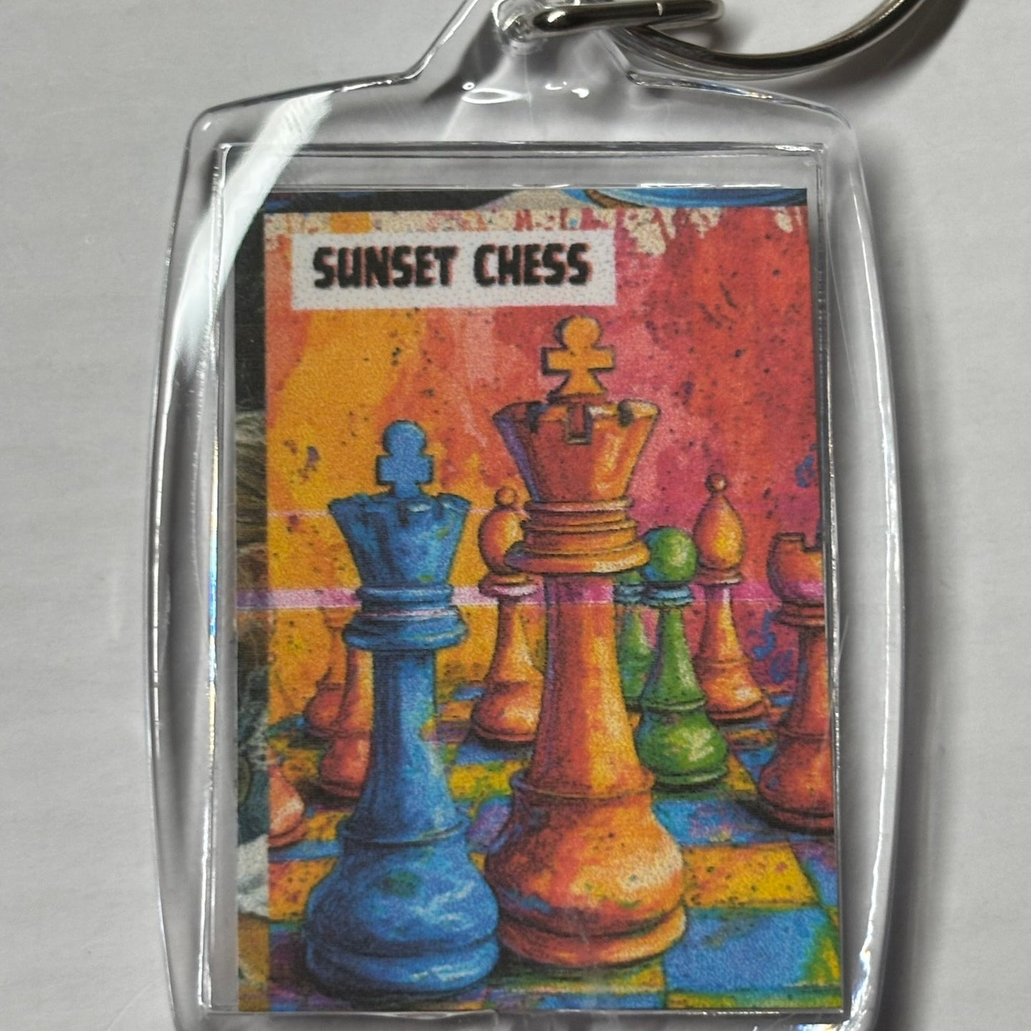 Color Sploosh - Chess  Photo Keychain