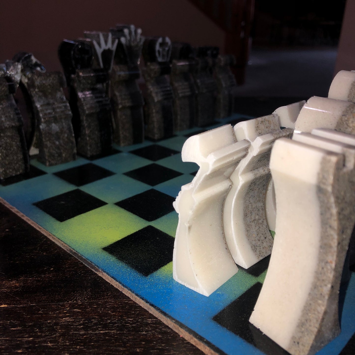 Cosmic Green - Painted Chess Set