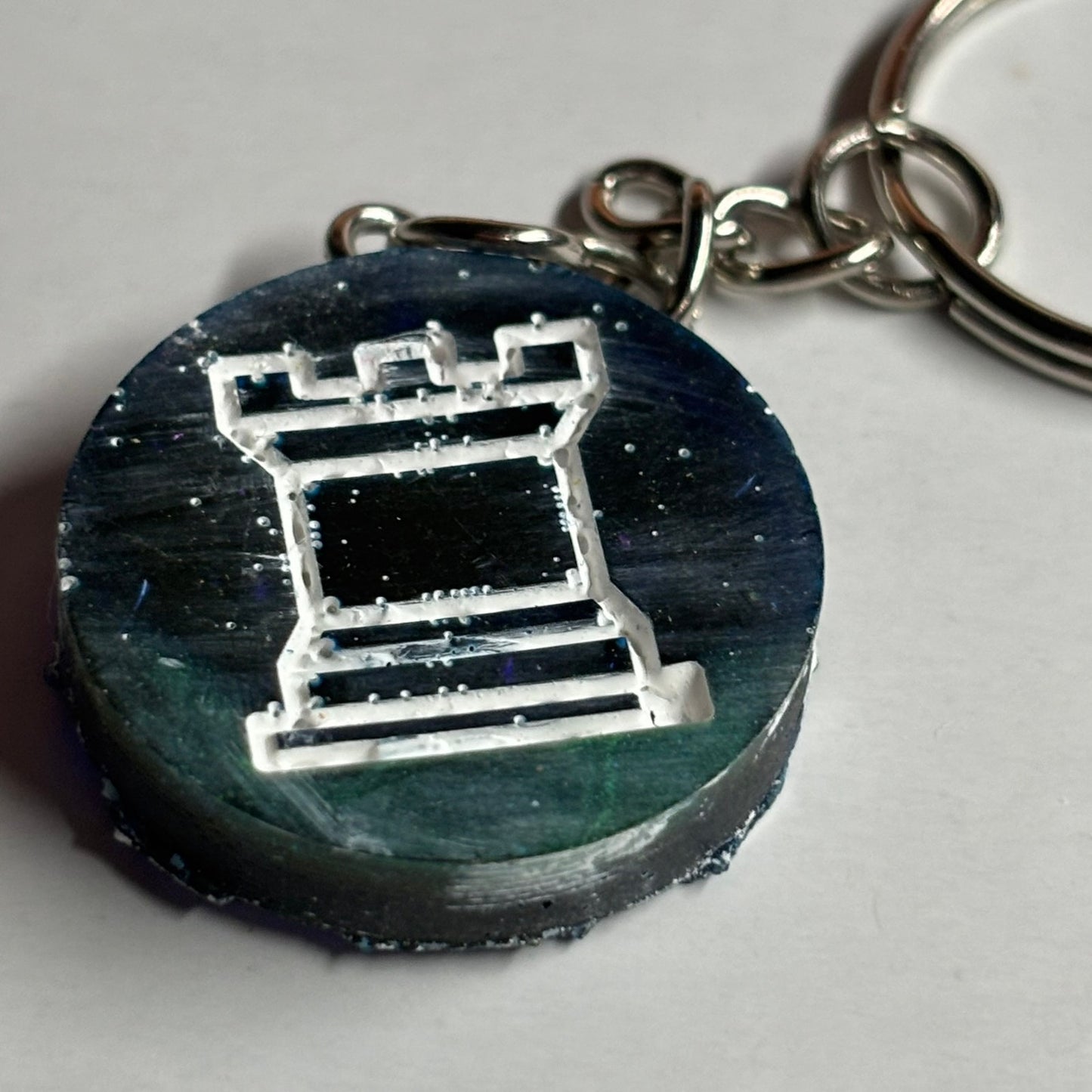 Galaxy Rook - Handmade Resin Keychain - Flat Edition