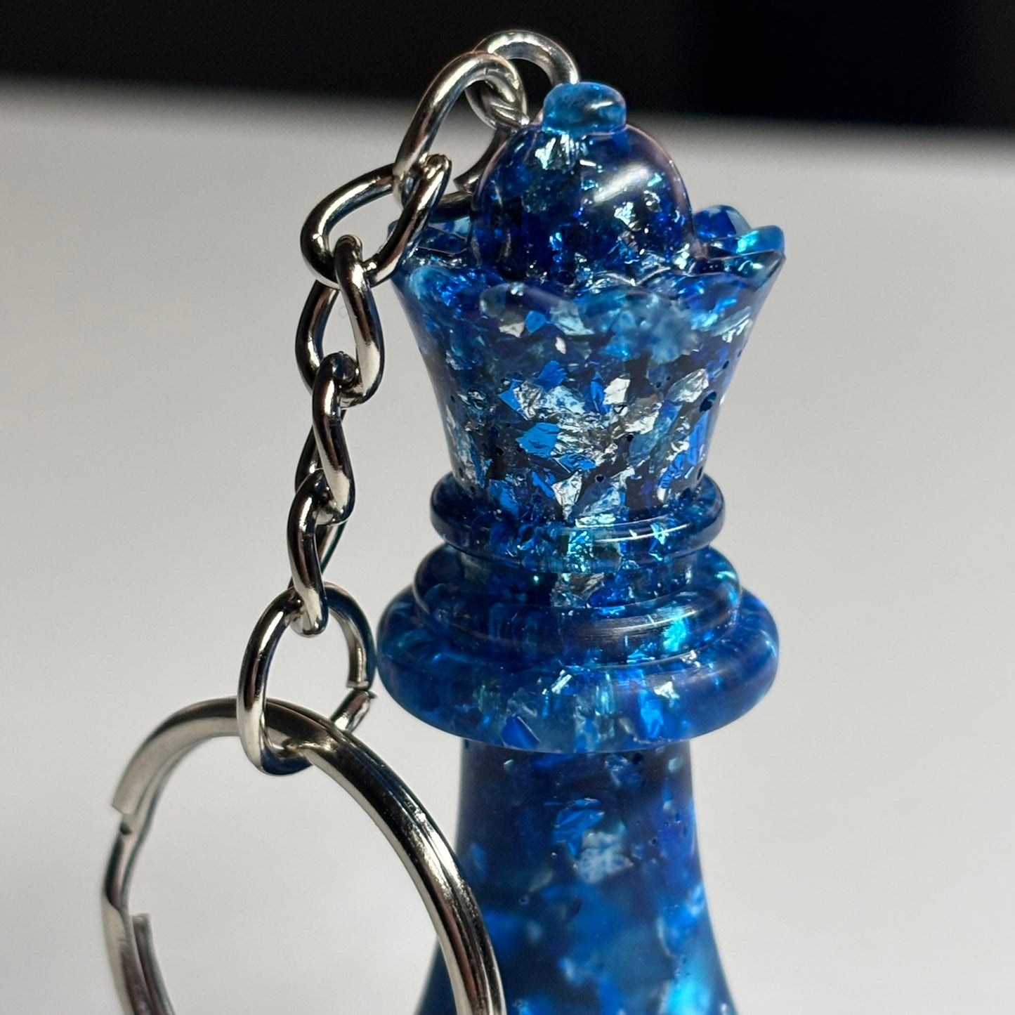 Blue Ice Crystal Queen - Handmade Resin Keychain