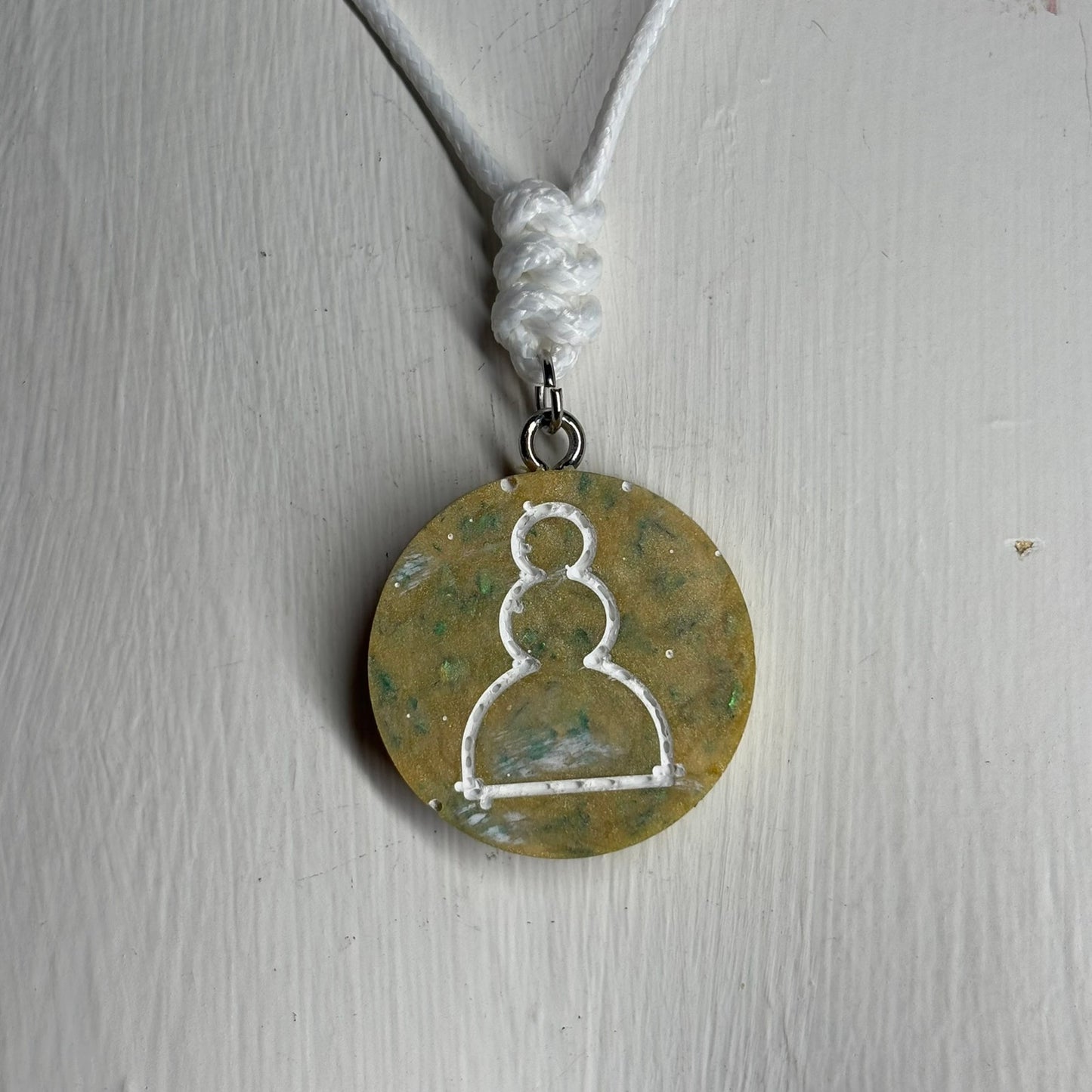 Banana Mix Pawn - Handmade Resin Chess Necklace - Flat Edition