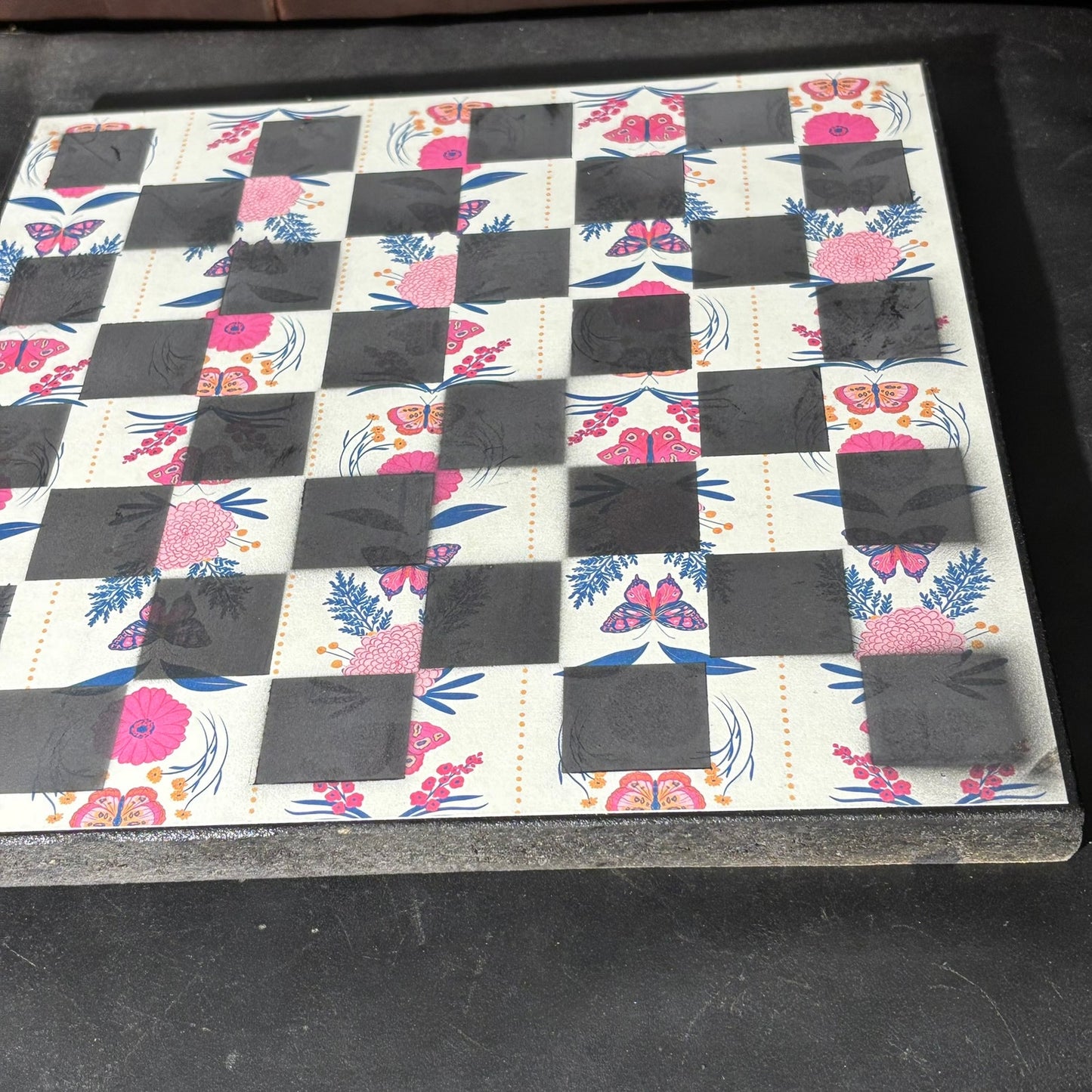 Pink & White - Scrapbook Chess Board