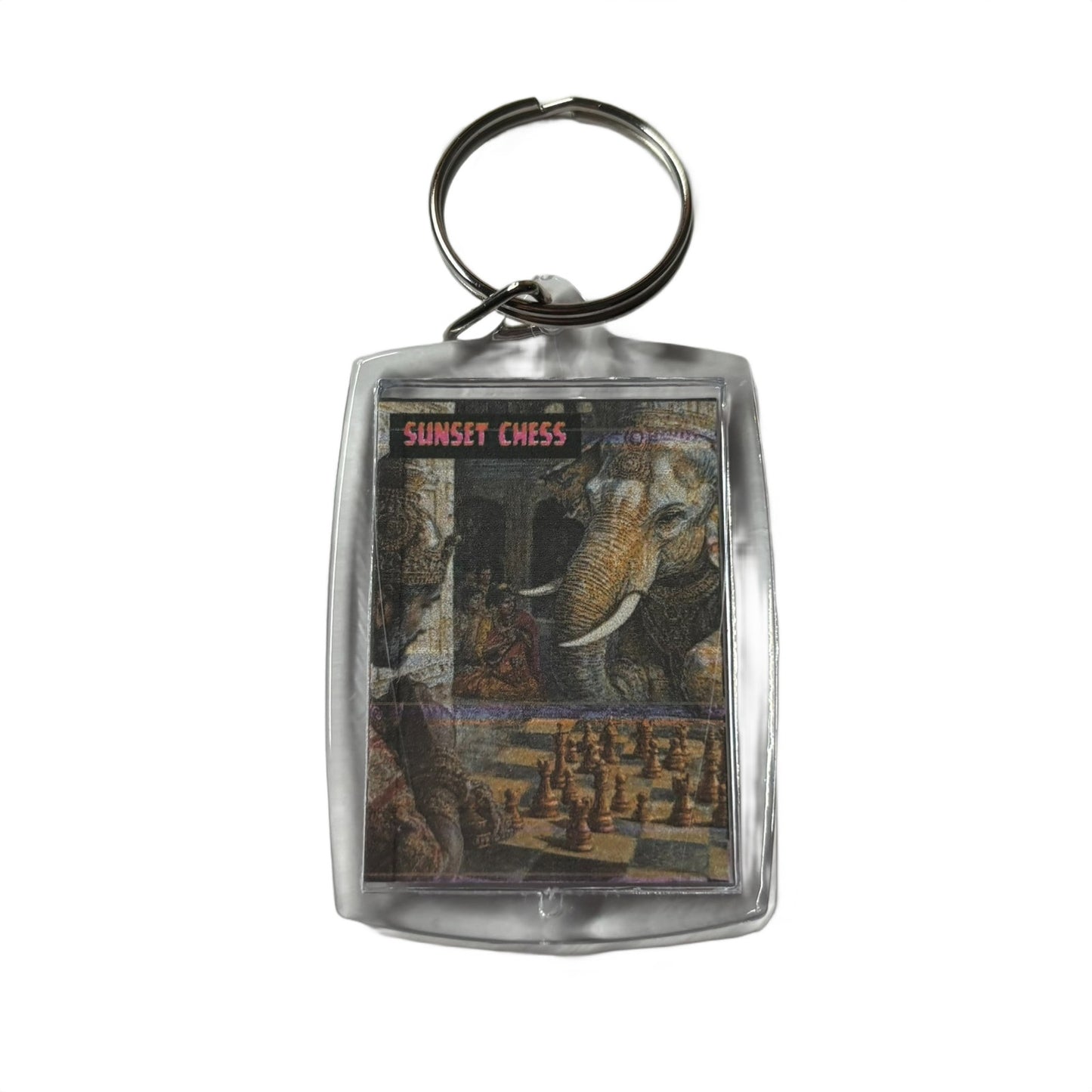 Elephant vs Man - Chess  Photo Keychain
