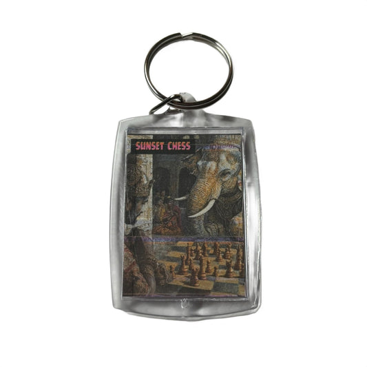 Elephant vs Man - Chess  Photo Keychain