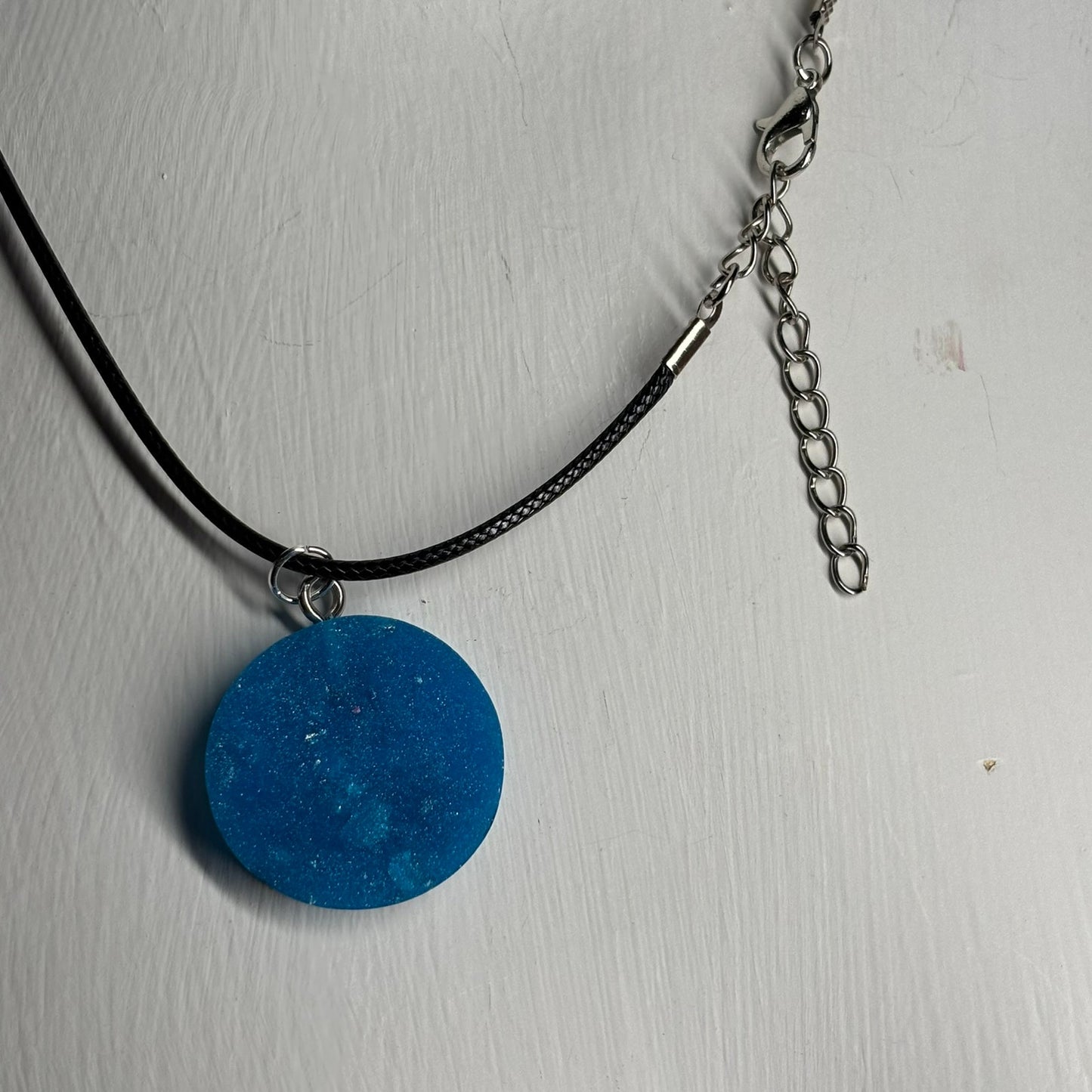 Pretty Blue Pawn - Handmade Resin Chess Necklace