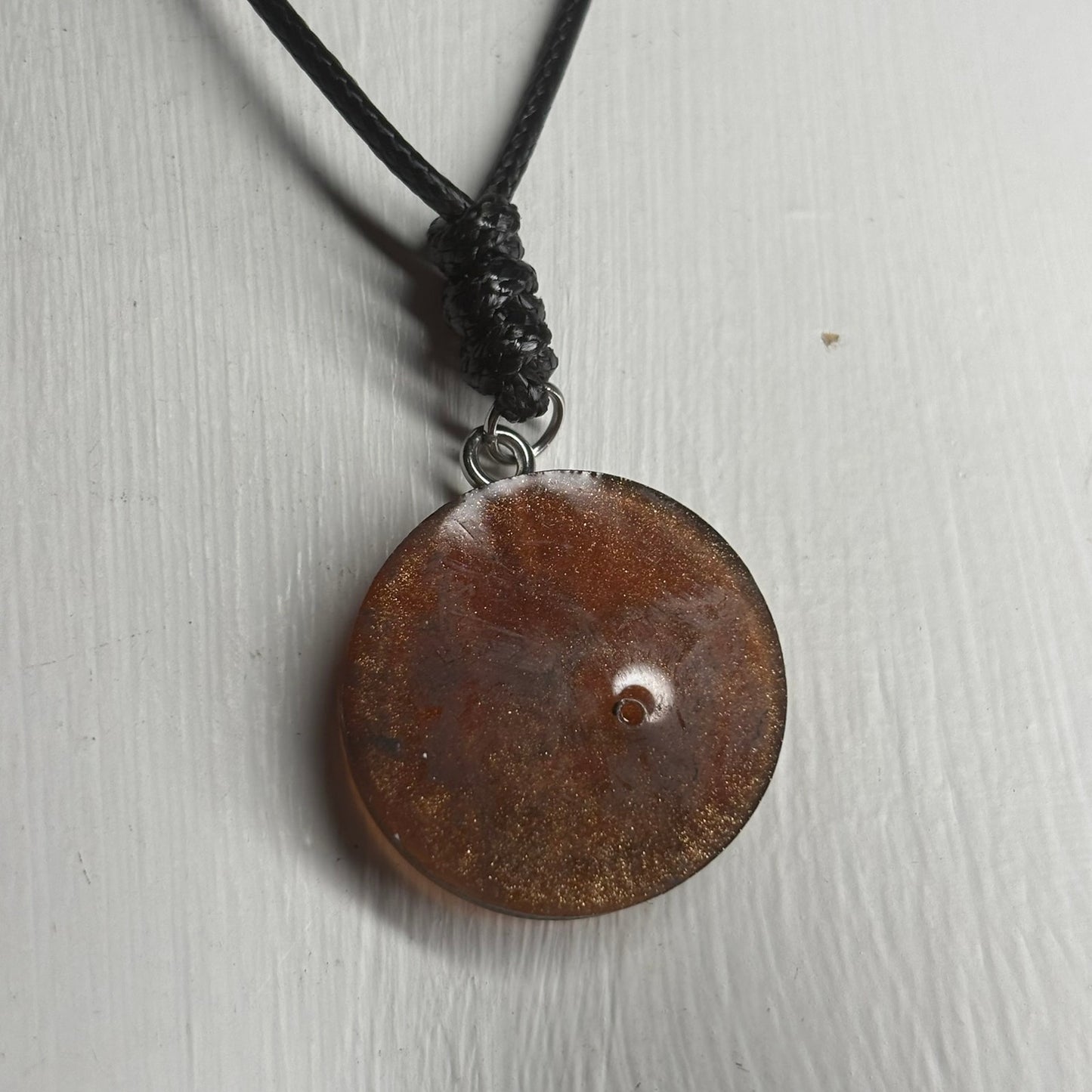 Dark Amber King - Handmade Resin Chess Necklace