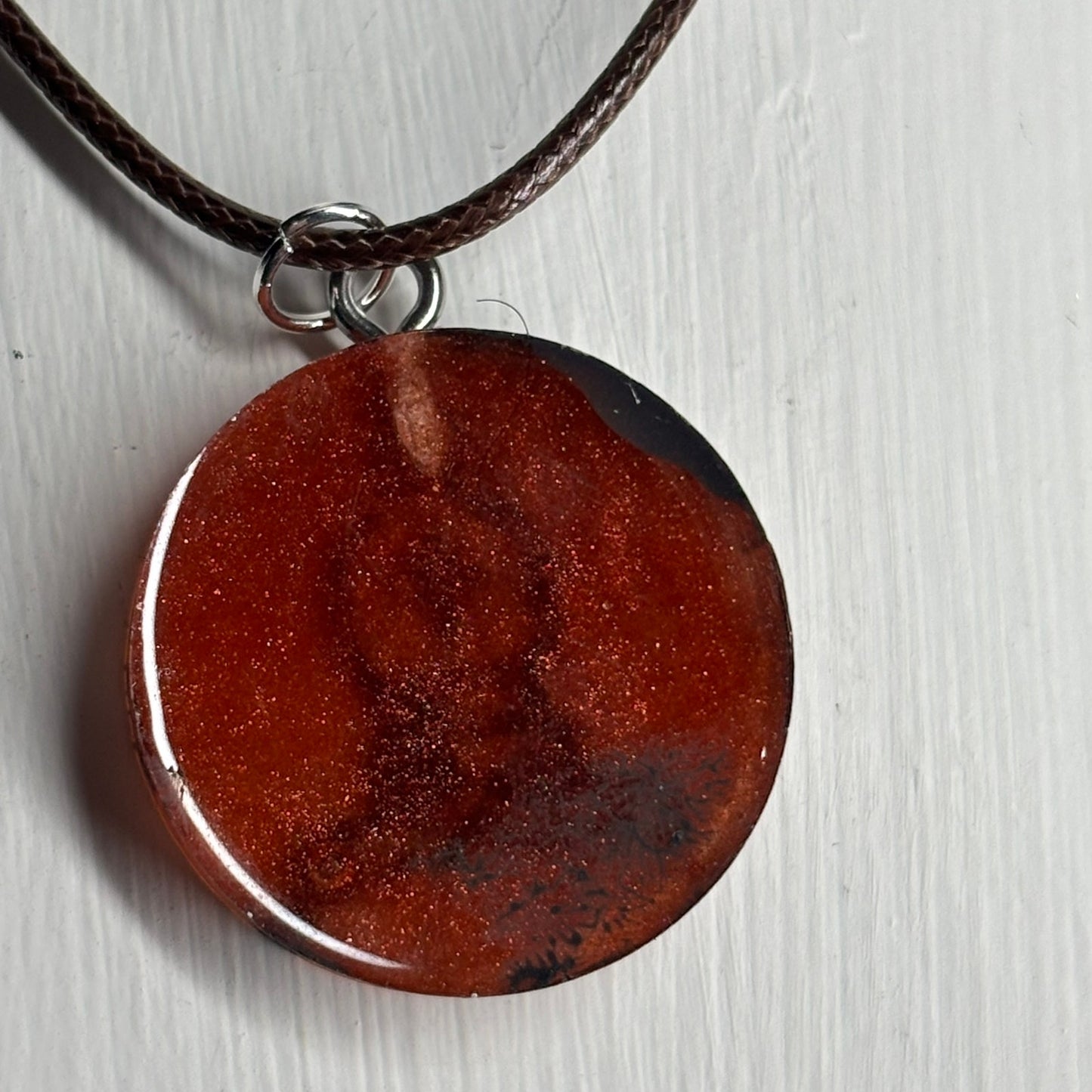 Dark Red Bishop - Handmade Resin Chess Necklace