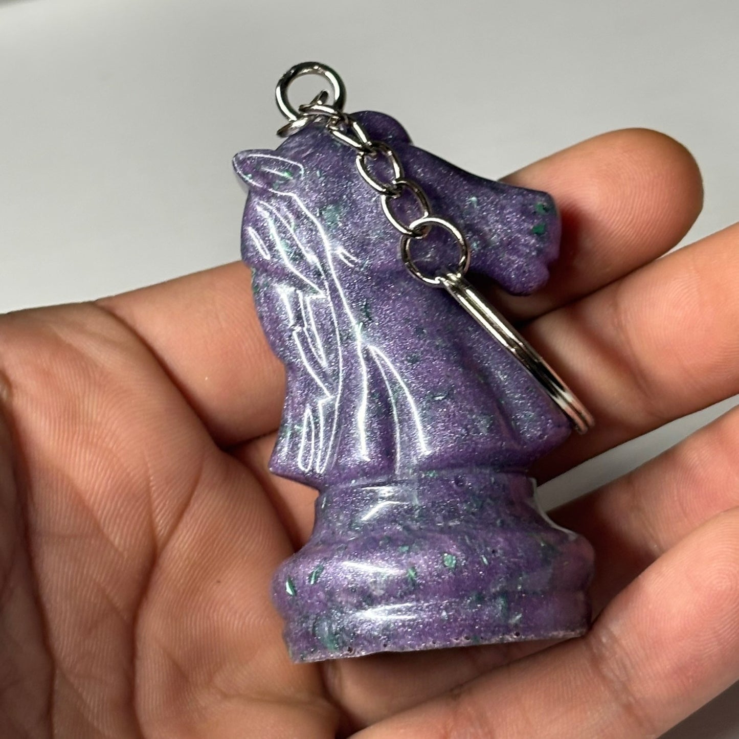 Midnight Purple Knight - Handmade Resin Keychain - Large Edition