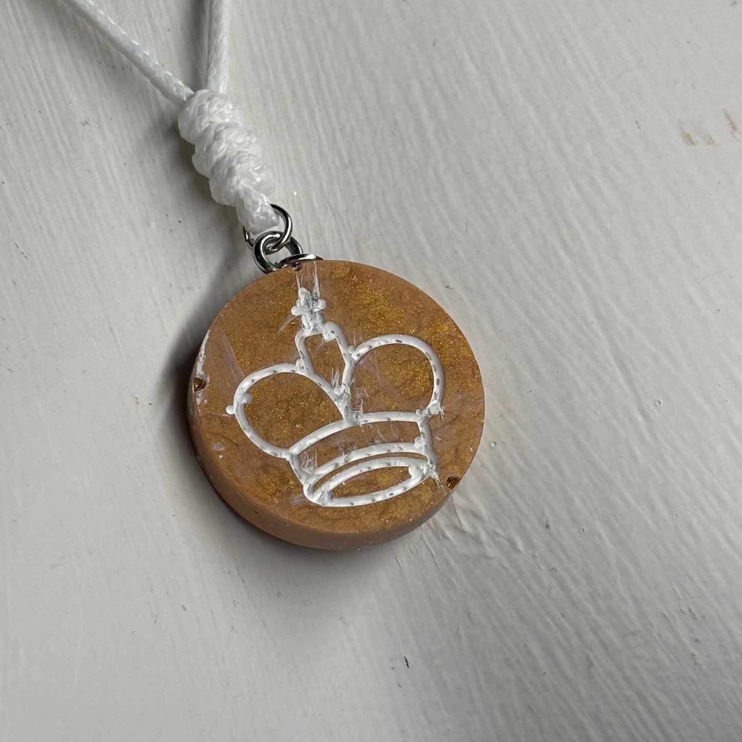 Golden Yellow King - Handmade Resin Chess Necklace