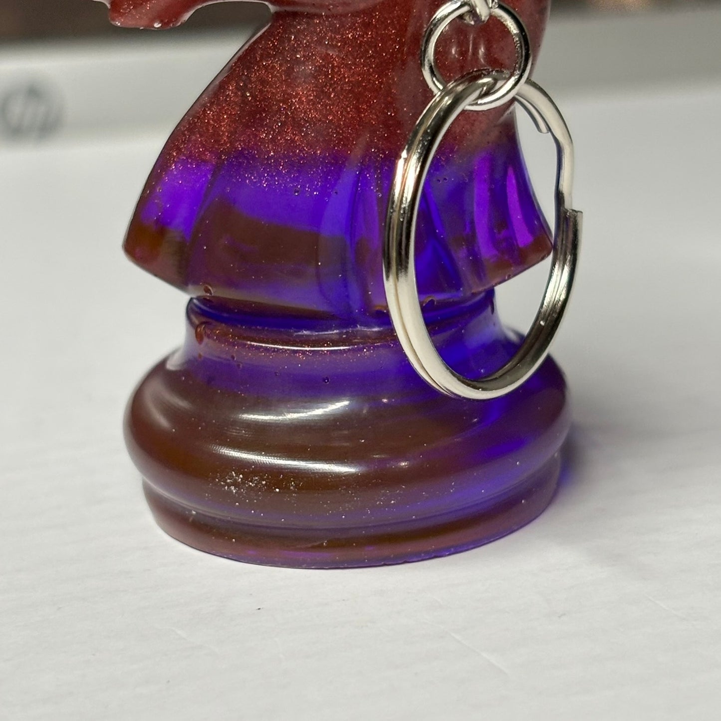 Purple Bottom Knight - Handmade Resin Keychain - Large Edition