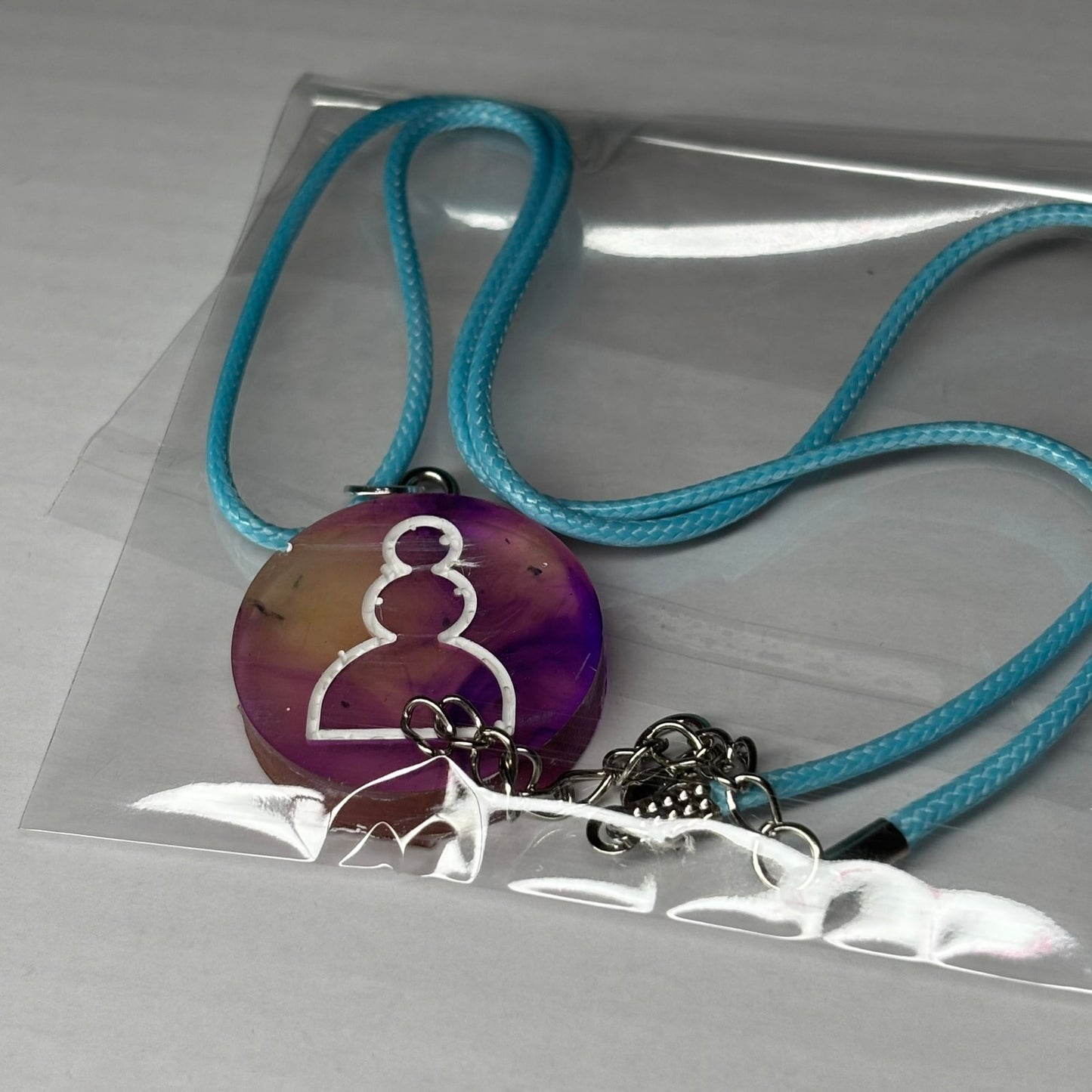 Purple Cosmic Pawn - Handmade Resin Chess Necklace