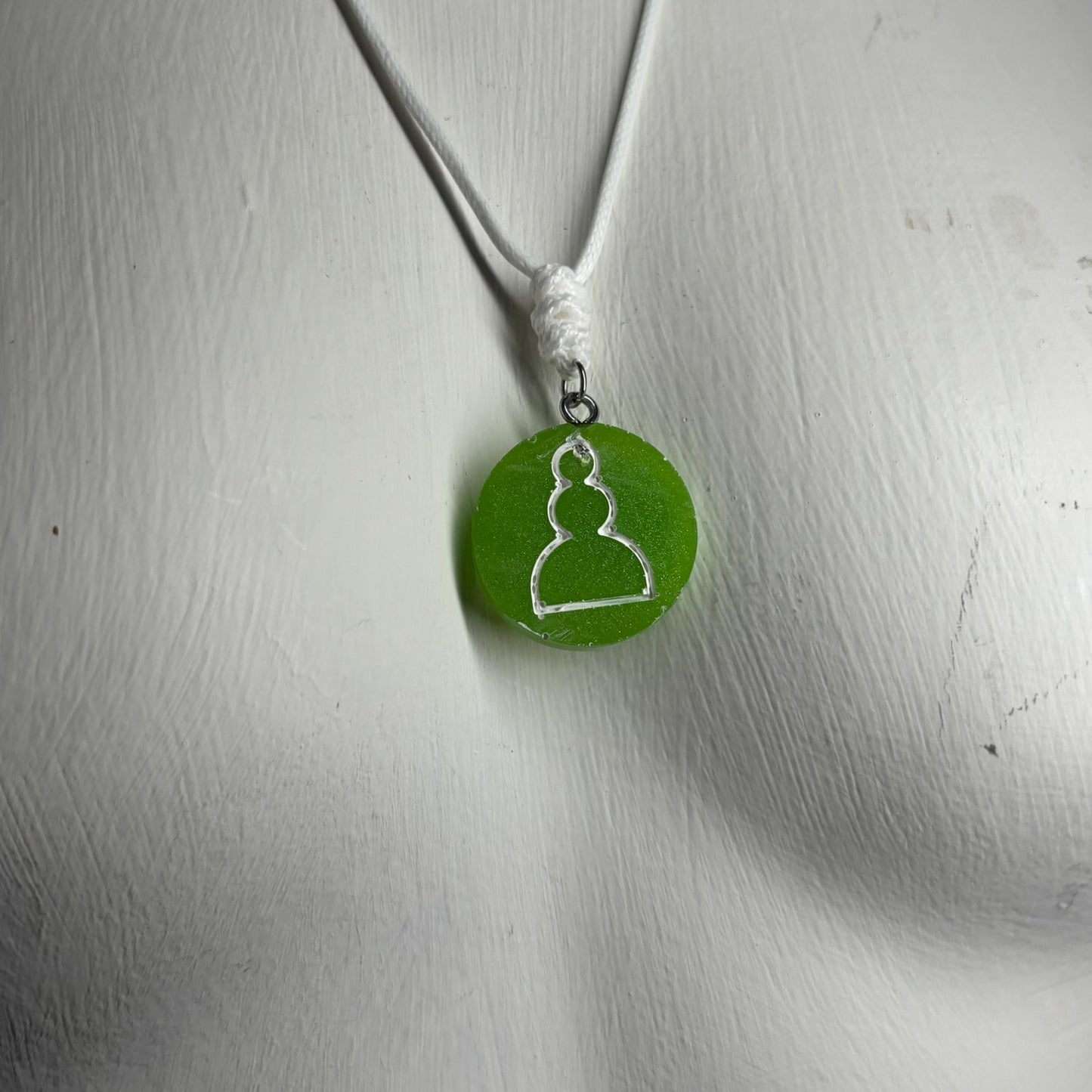 Green Pawn - Handmade Resin Chess Necklace
