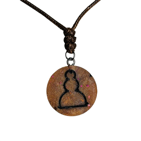 🎁 Bronze Pawn - Handmade Resin Chess Necklace (100% off)