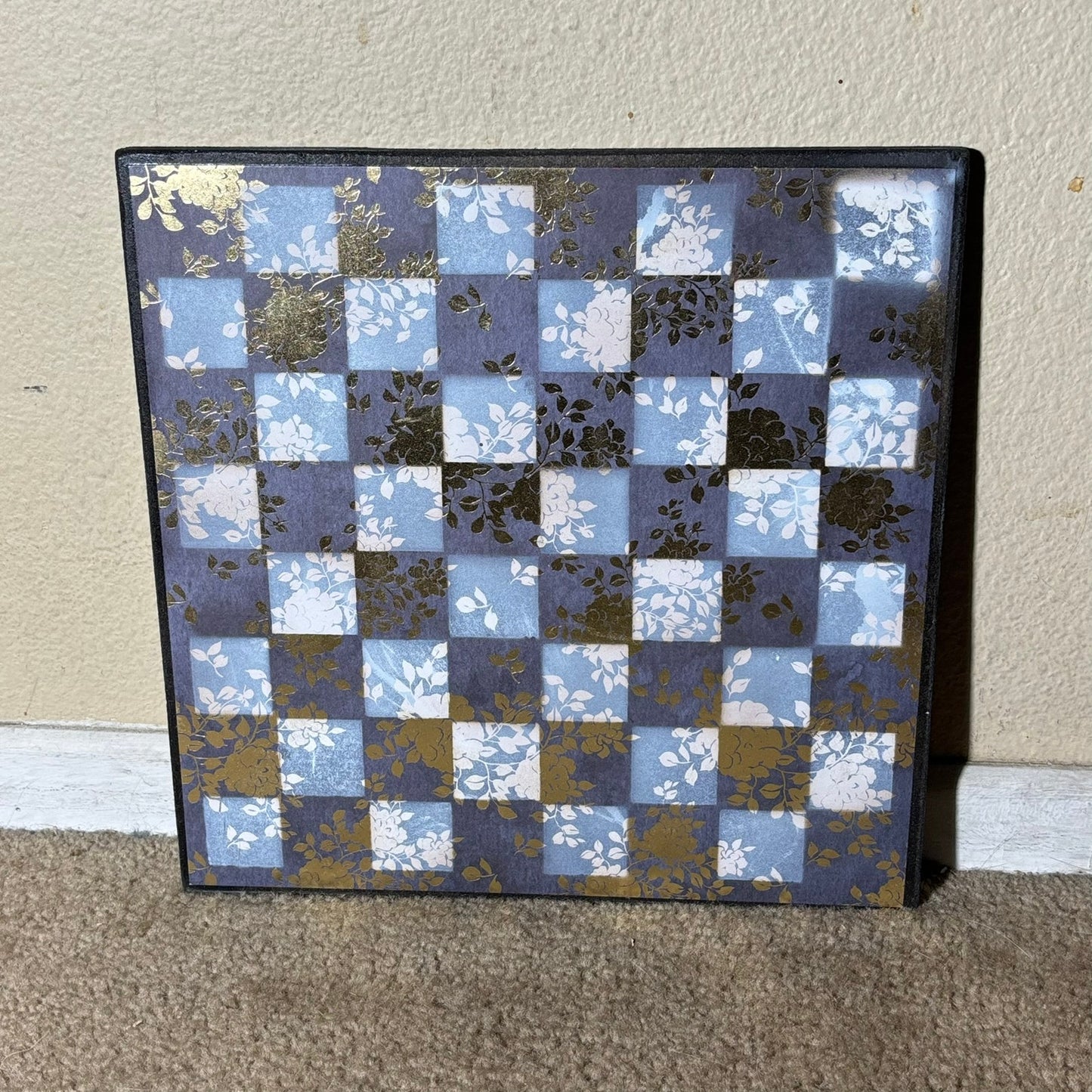 Vintage Golden Blue - Scrapbook Chess Board