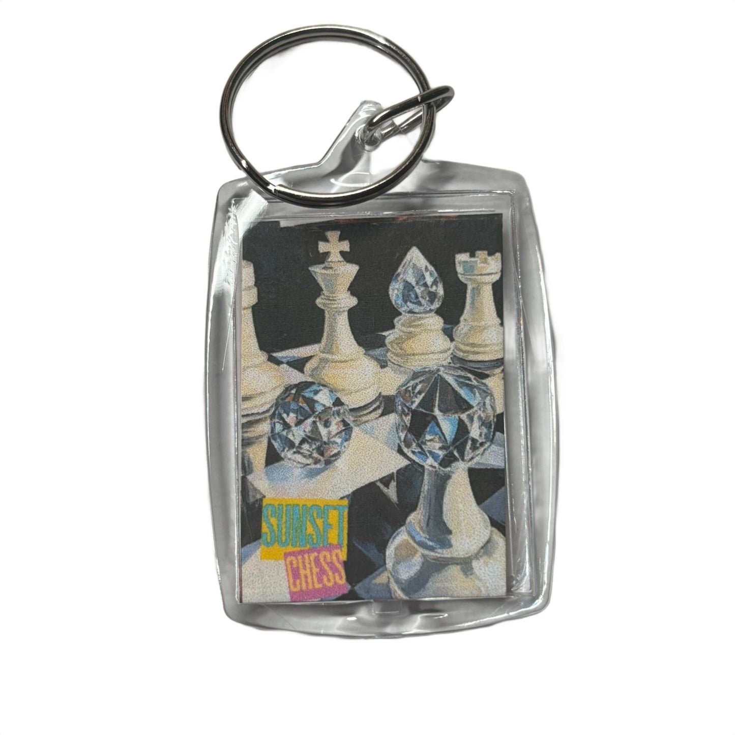 White Ice - Chess  Photo Keychain