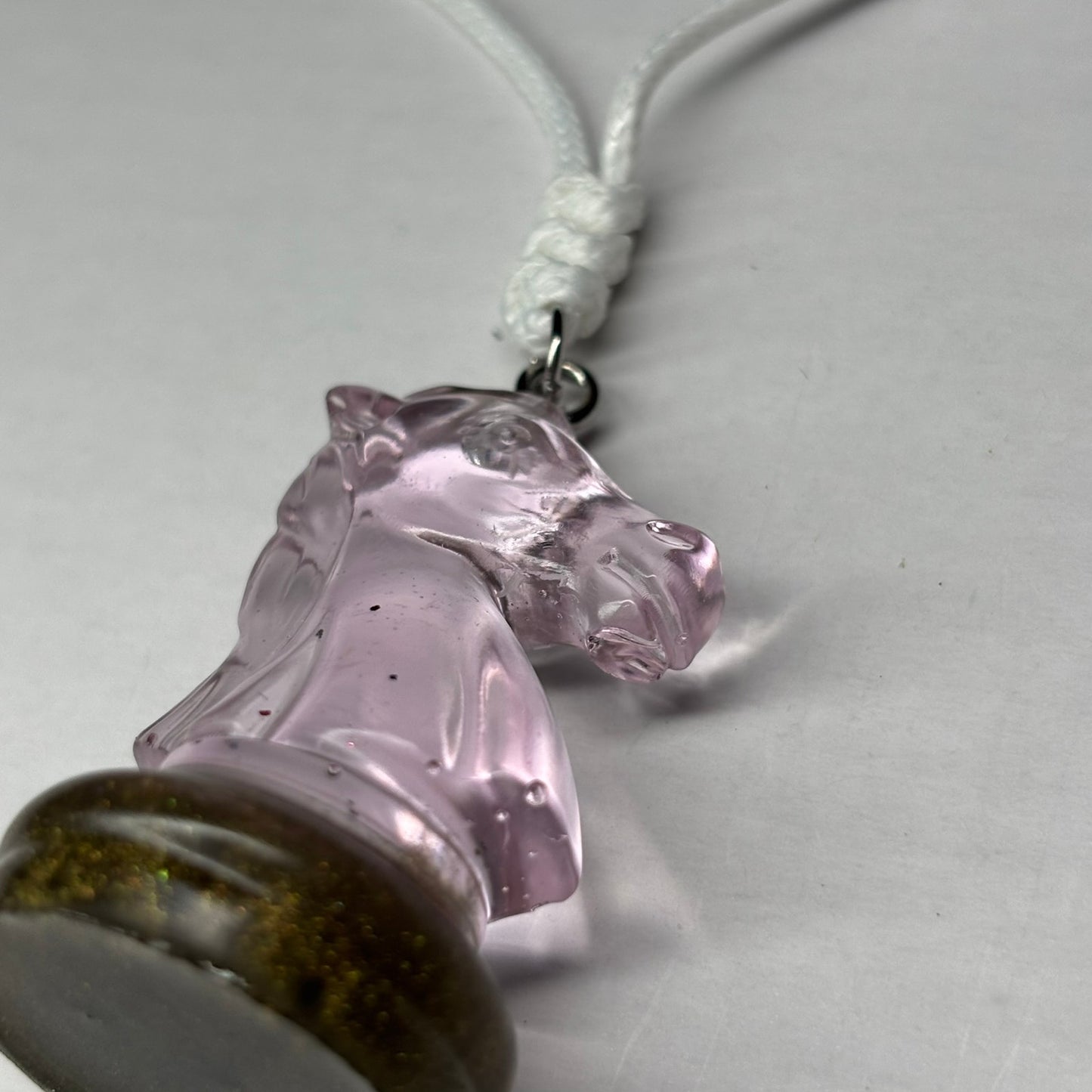 Quality Pink Knight - Handmade Resin Chess Necklace
