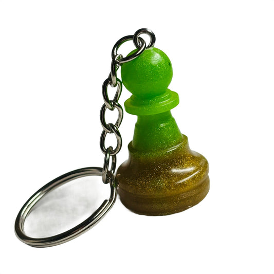 Green/Brown Pawn - Handmade Resin Keychain