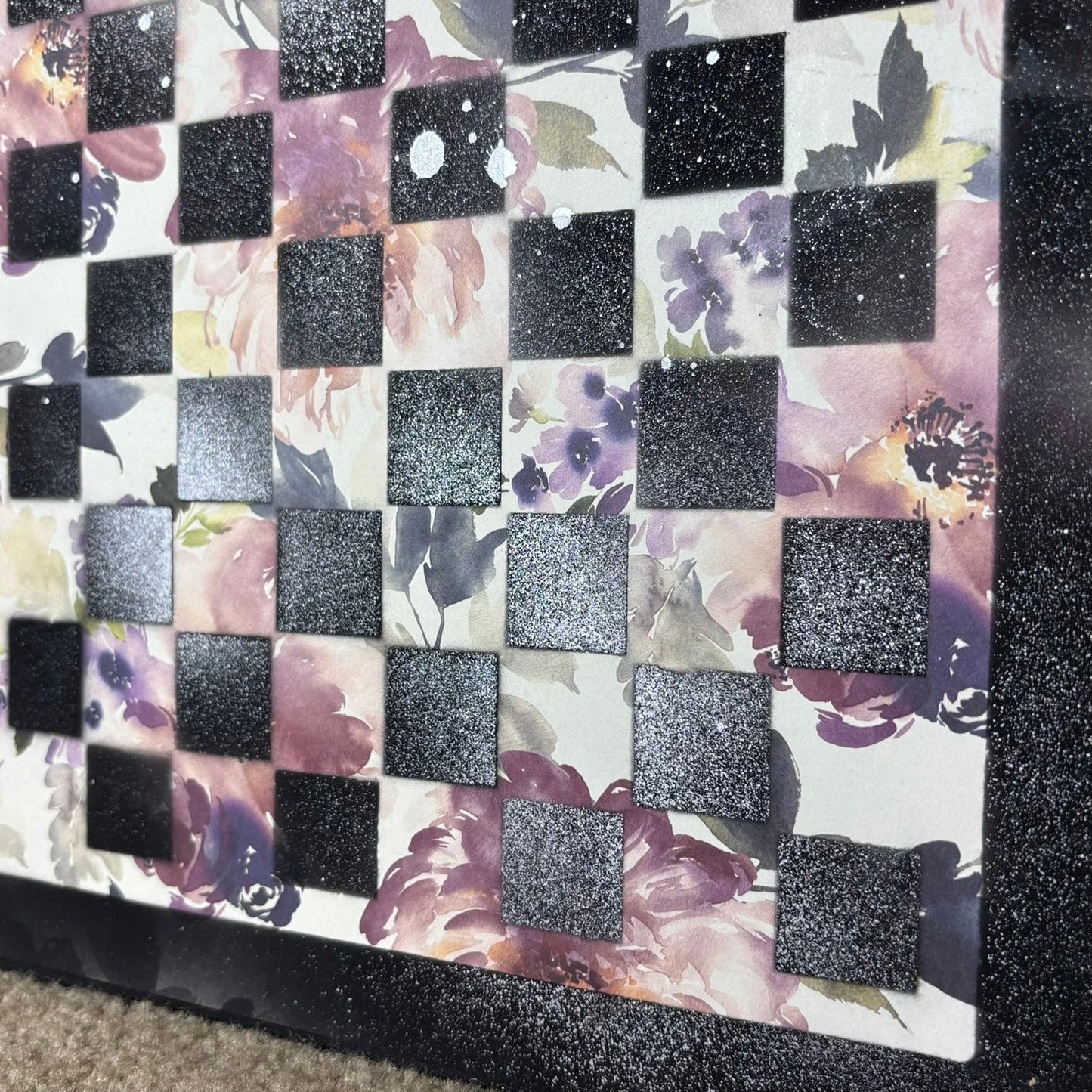 Chrome Mist Budding Flowers - Scrapbook Chess Board
