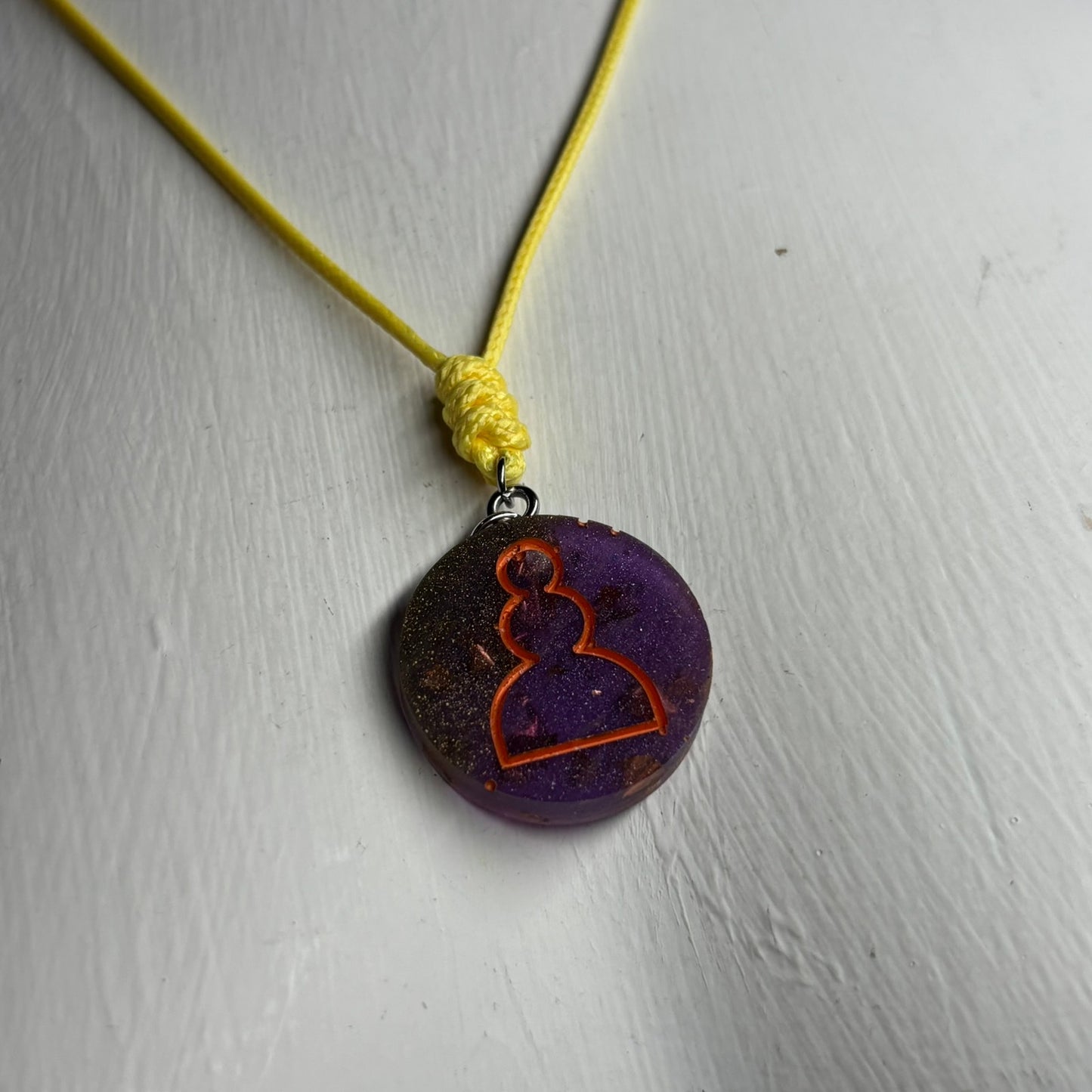 Purple Pawn - Handmade Resin Chess Necklace