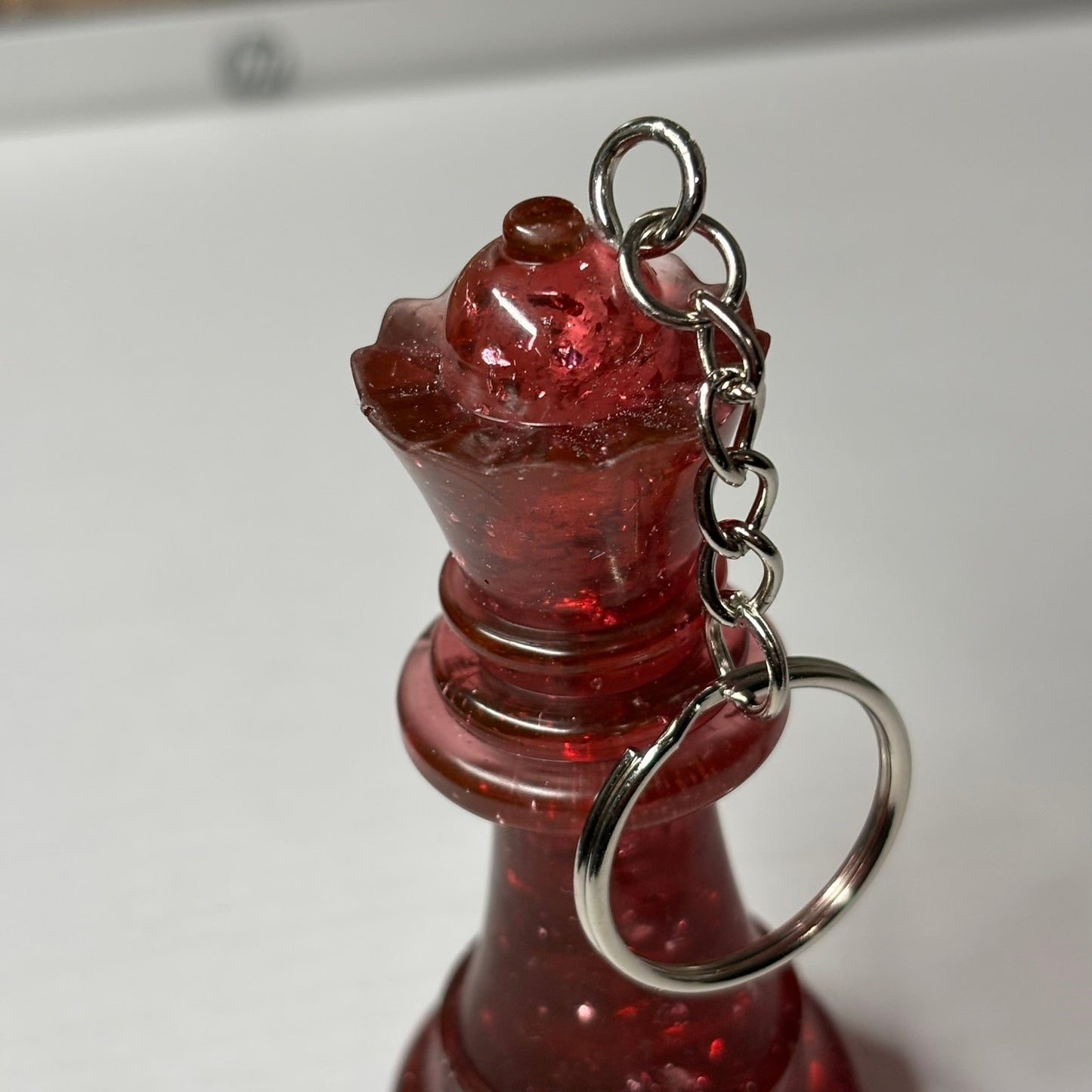 Red Crystal Queen - Handmade Resin Keychain - Large Edition