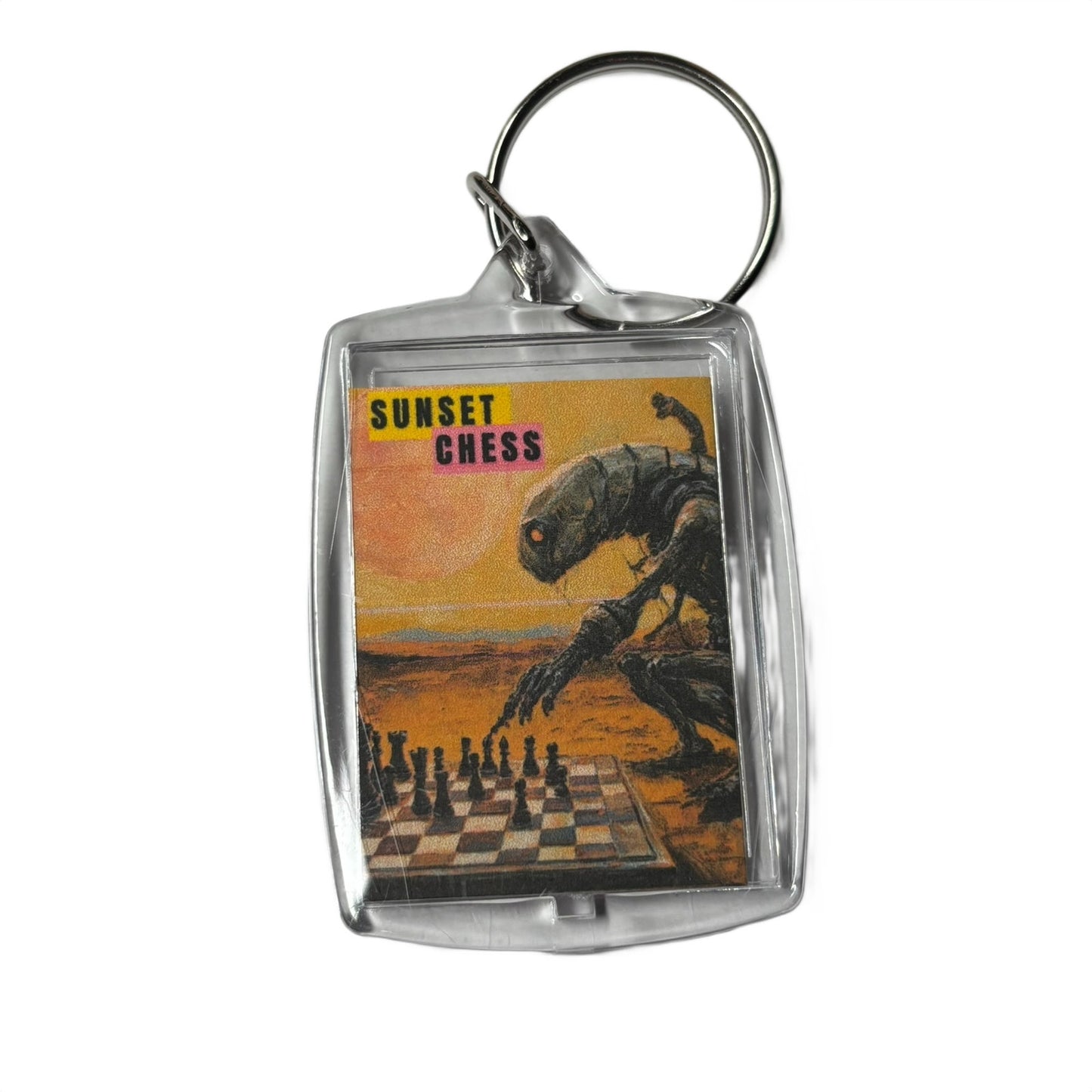 Aliens And Chess Oh My! - Sunset Chess Photo Keychain