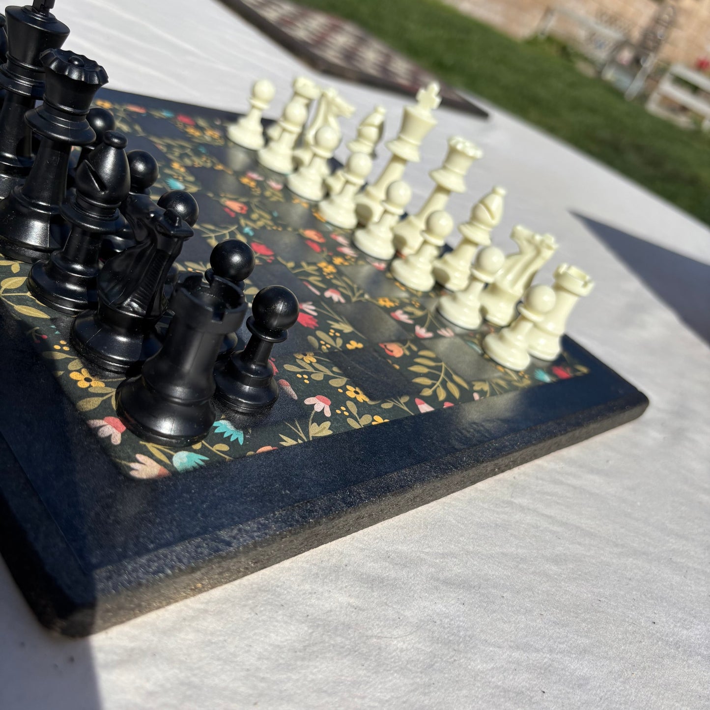 Vintage Flowers - Scrapbook Chess Set