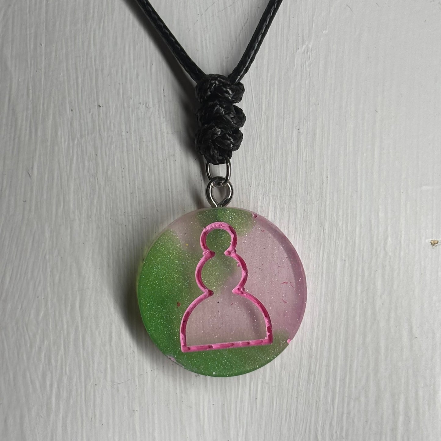 Colorful Mosh Pawn - Handmade Resin Chess Necklace
