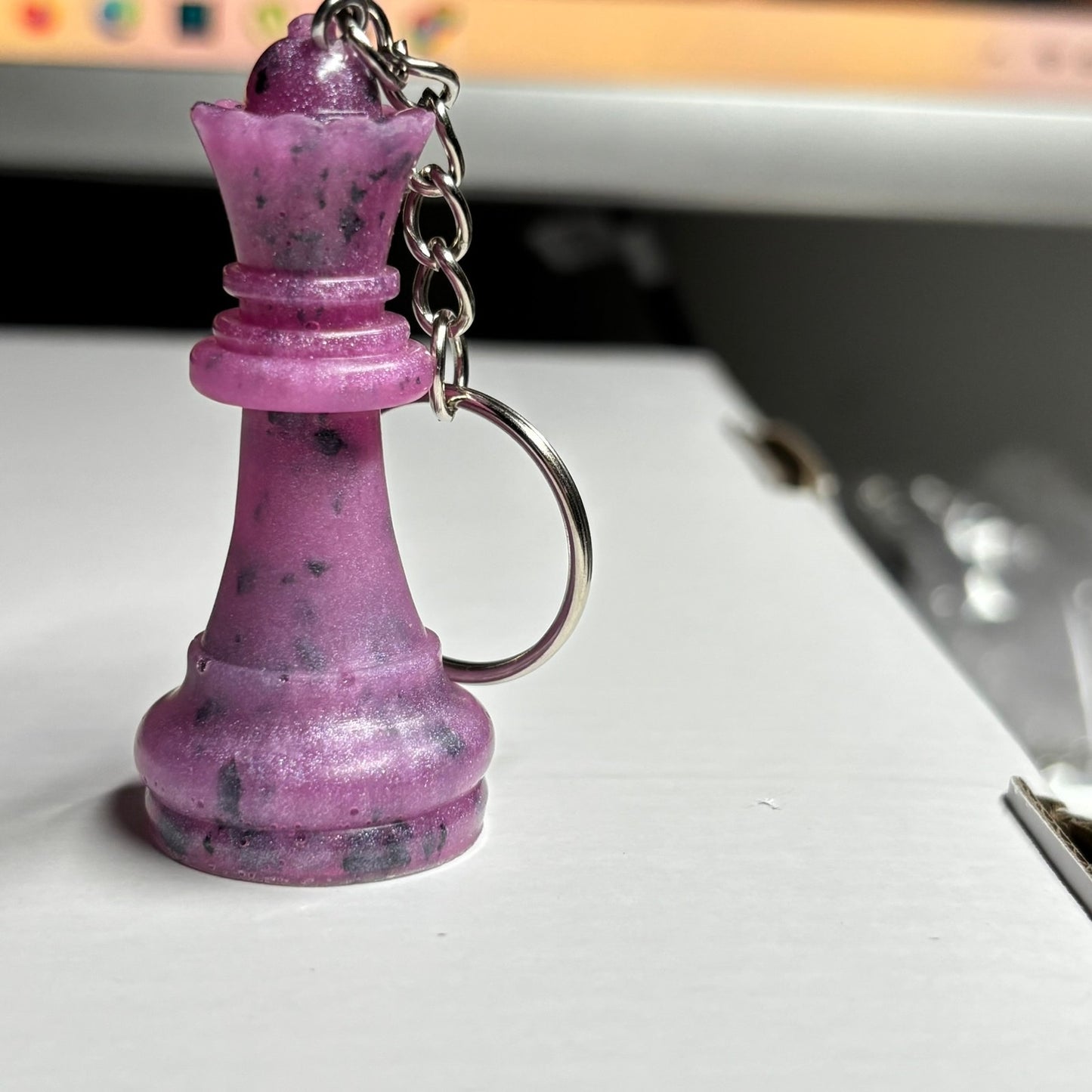 Spotted Purple Queen - Handmade Resin Keychain