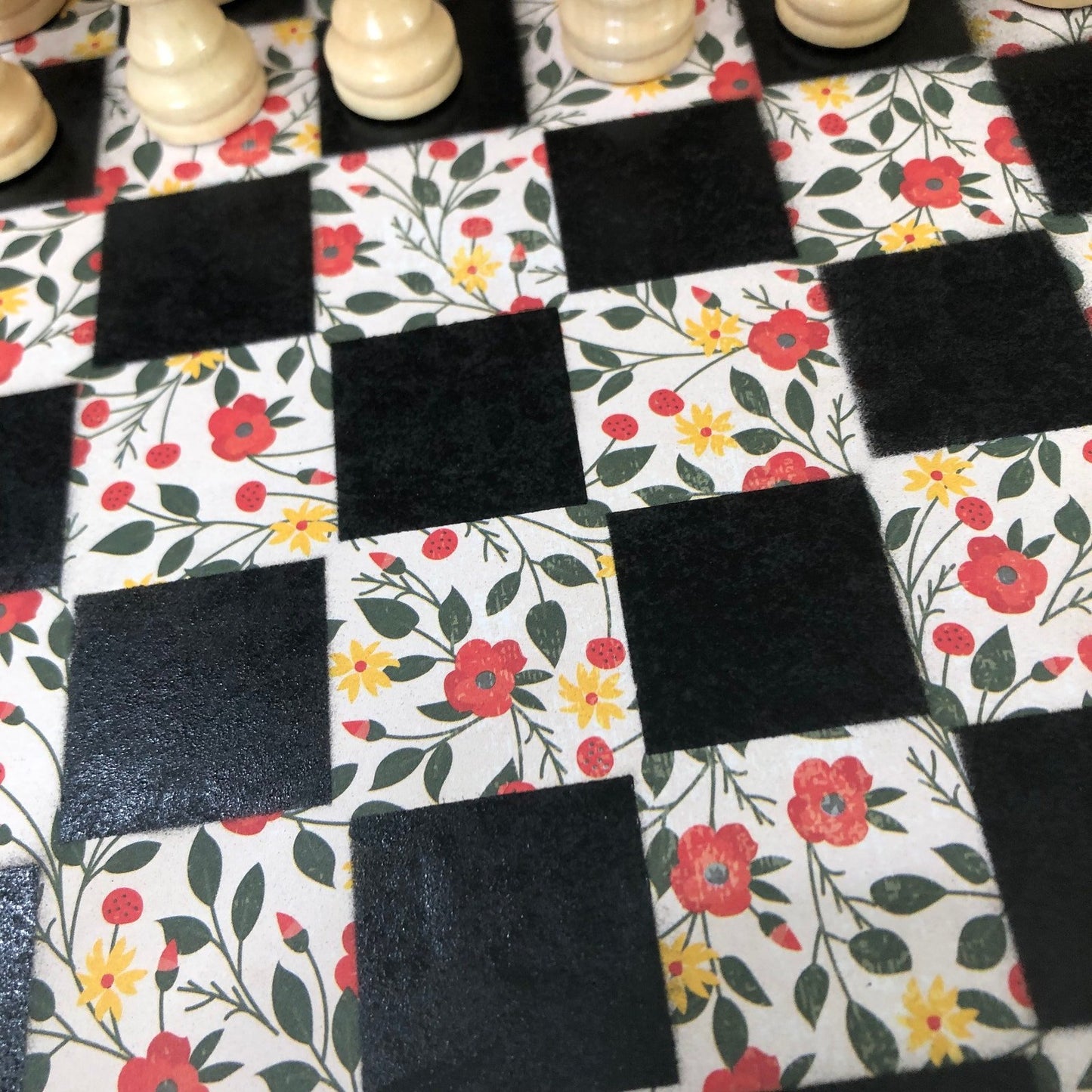 Scrapbook Chess Set - Vintage Flowers