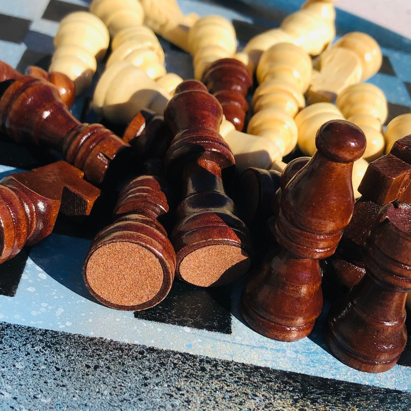 Vinyl Chess Set - Blue Ice