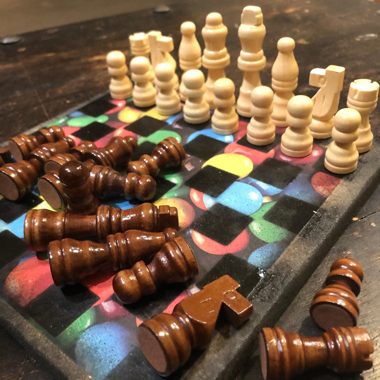 Scrapbook Chess Set - Colored Candy