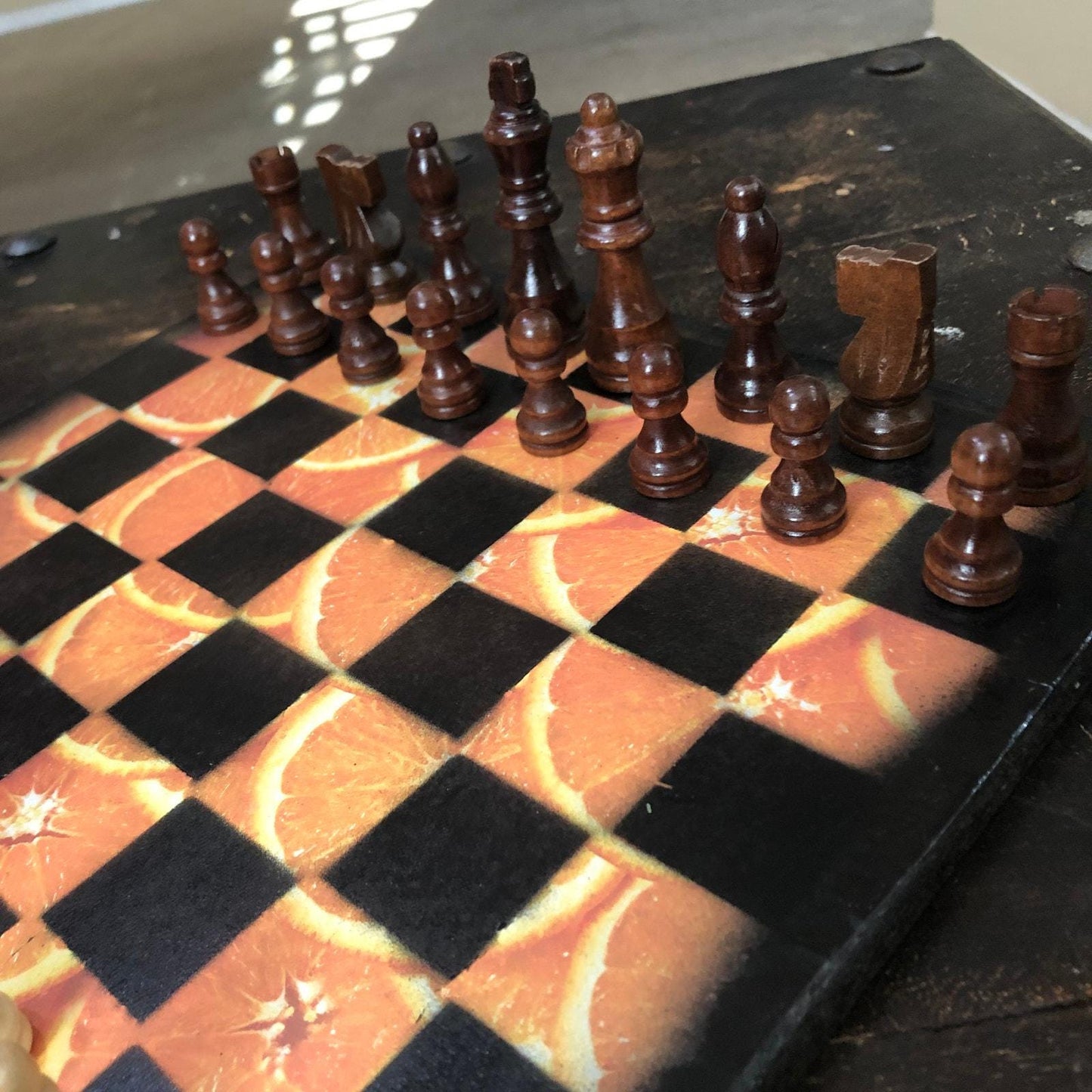 Scrapbook Chess Set - Orange Slices Pattern