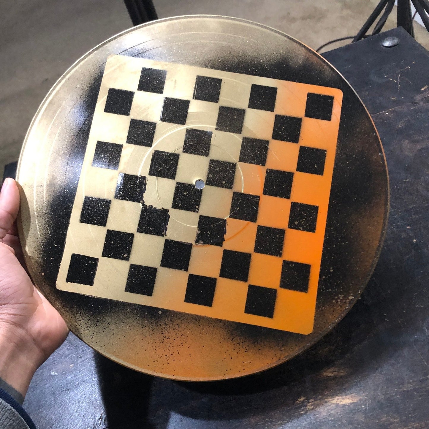 Vinyl Chess Set - Orange Gold & Black